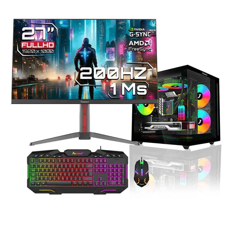Computador Gamer MONITOR JANUS IPS 27" GAMER 200HZ&nbsp;Procesador AMD RYZEN 5 5600GT DDR4 16GB RGB SSD 512GB M.2&nbsp; Disipador ARGB FUENTE Janus 850W + 80 GO