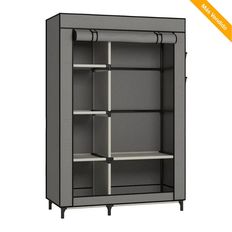 Closet Armario Desarmable 2 Espacios Color Gris