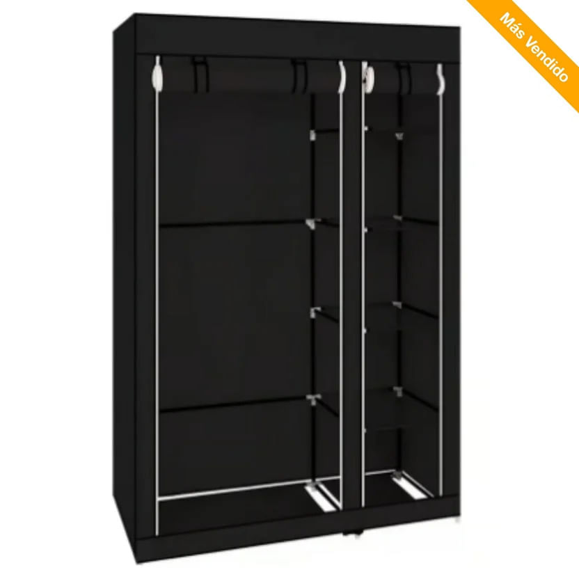 Closet Armario Desarmable 2 Espacios Color Negro