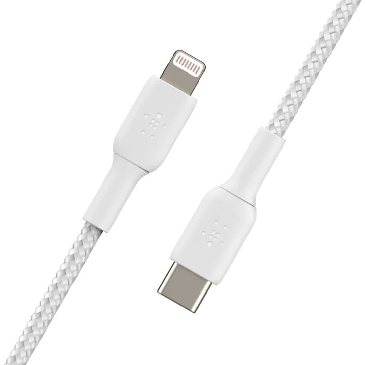 Cable Essager Lightning A C 2M Trenzado Blanco