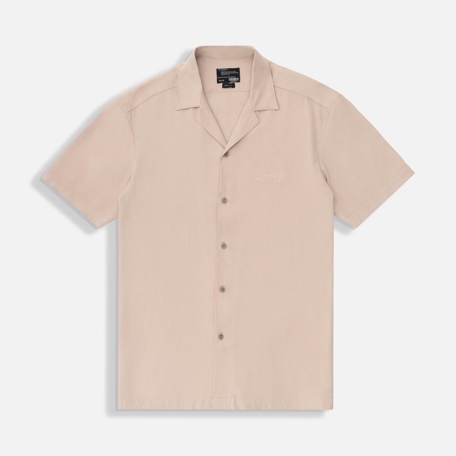 Camisa Manga Corta Color Beige Para Hombre