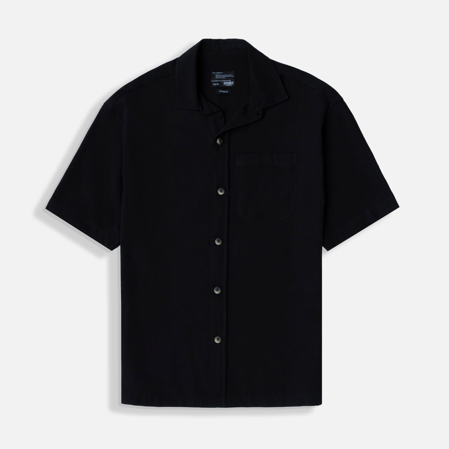 Camisa Manga Corta Color Negro Para Hombre