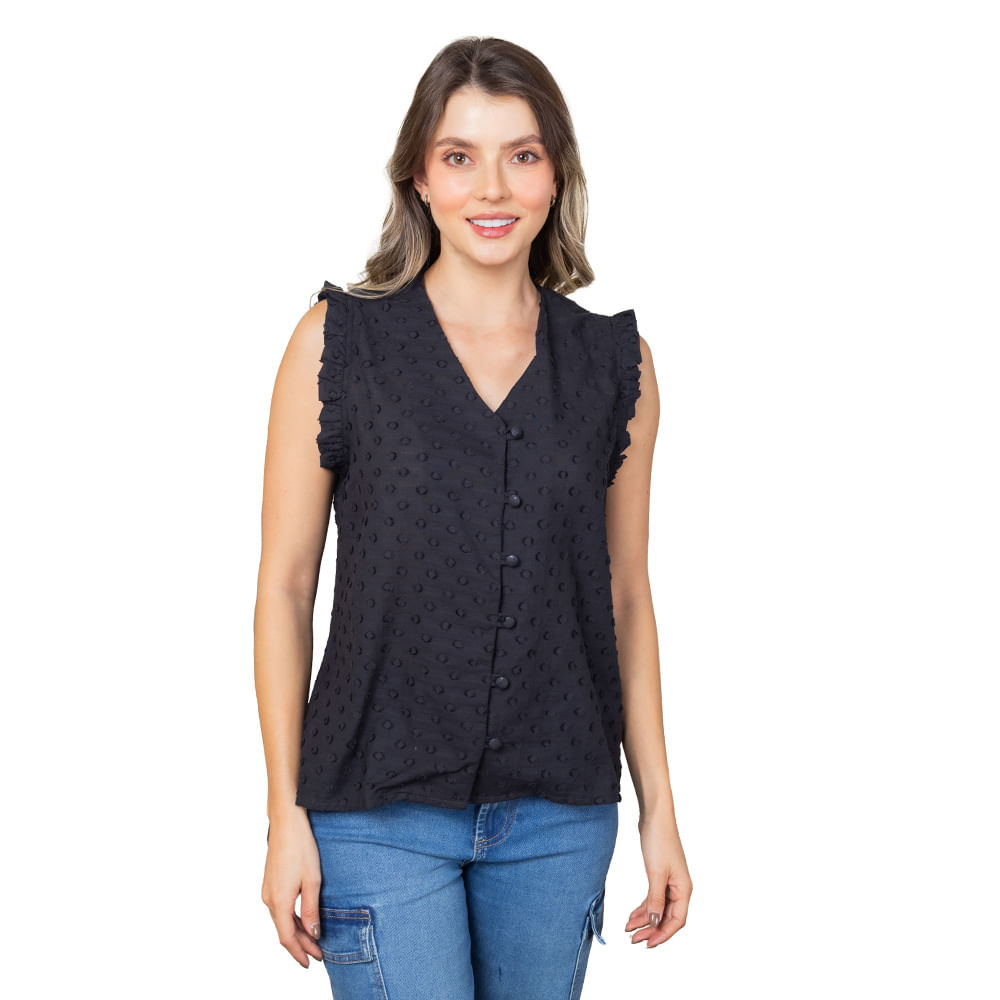 BLUSA TRUCCOS JEANS MUJER B03033704 NEGRO