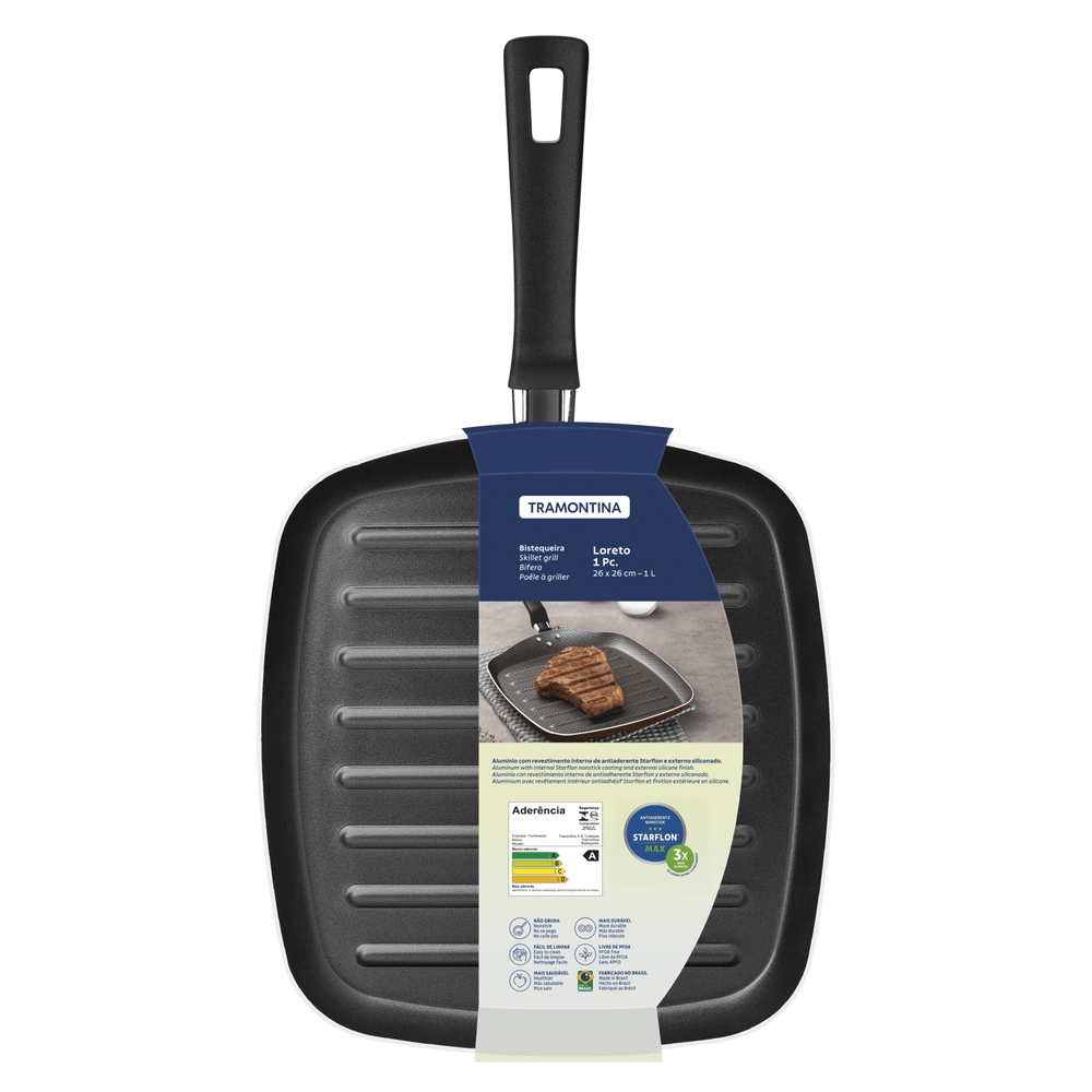 Plancha Tramontina Loreto en Aluminio Antiadherente Starflon Max y Mango Baquelita 26 cm 1,0 L