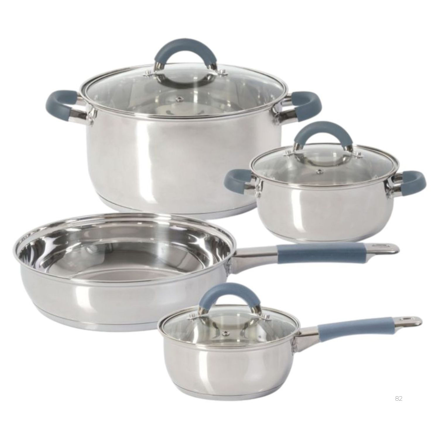Bateria De Cocina HOME ELEMENTS  HEBA7SS 7PZ Acero Inoxidable