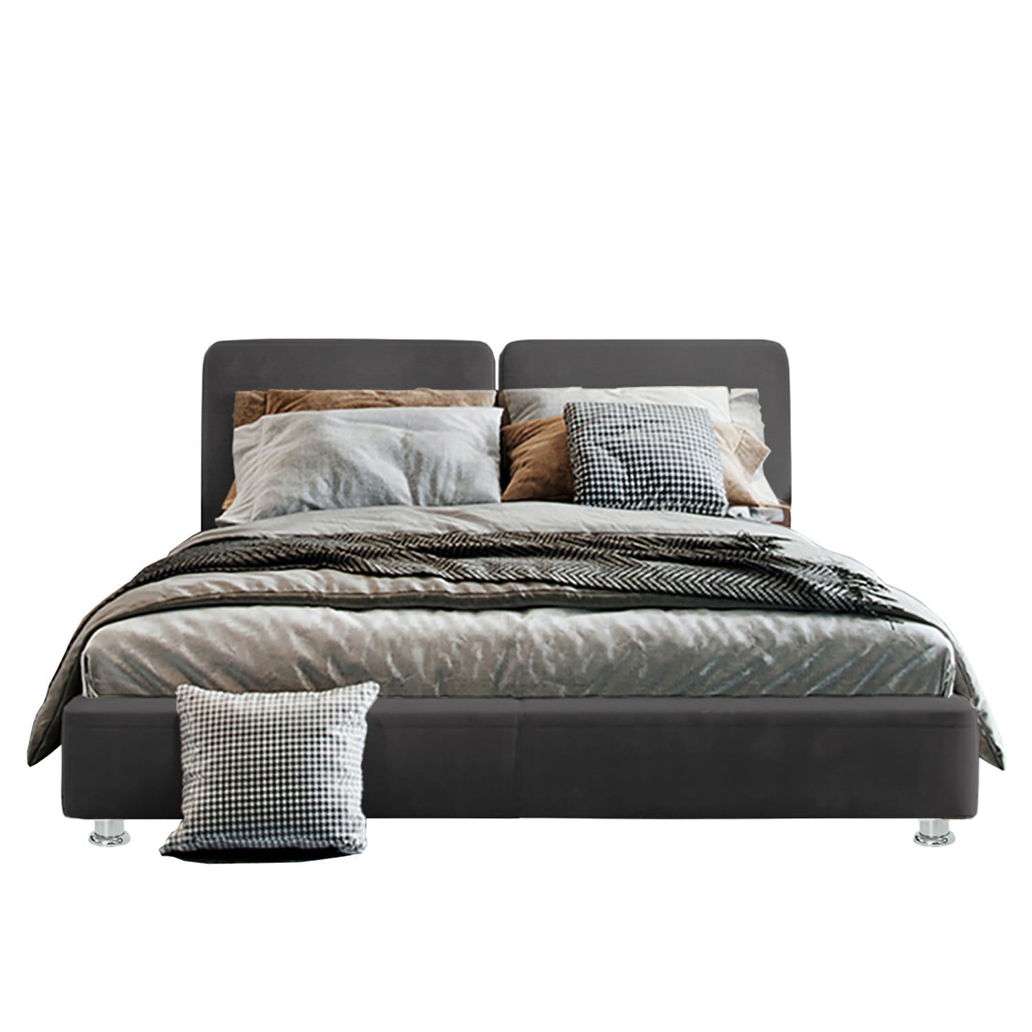 Cama King Gabor Gris Plomo