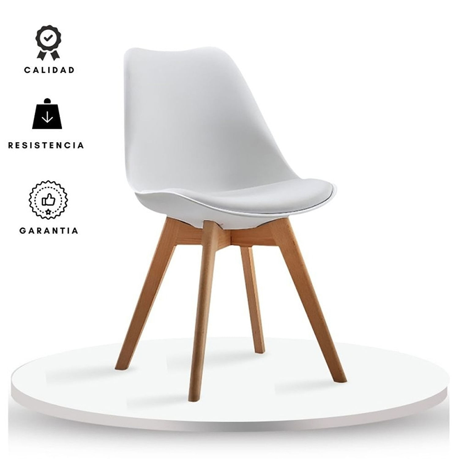 Silla Tapizada Milano Blanco