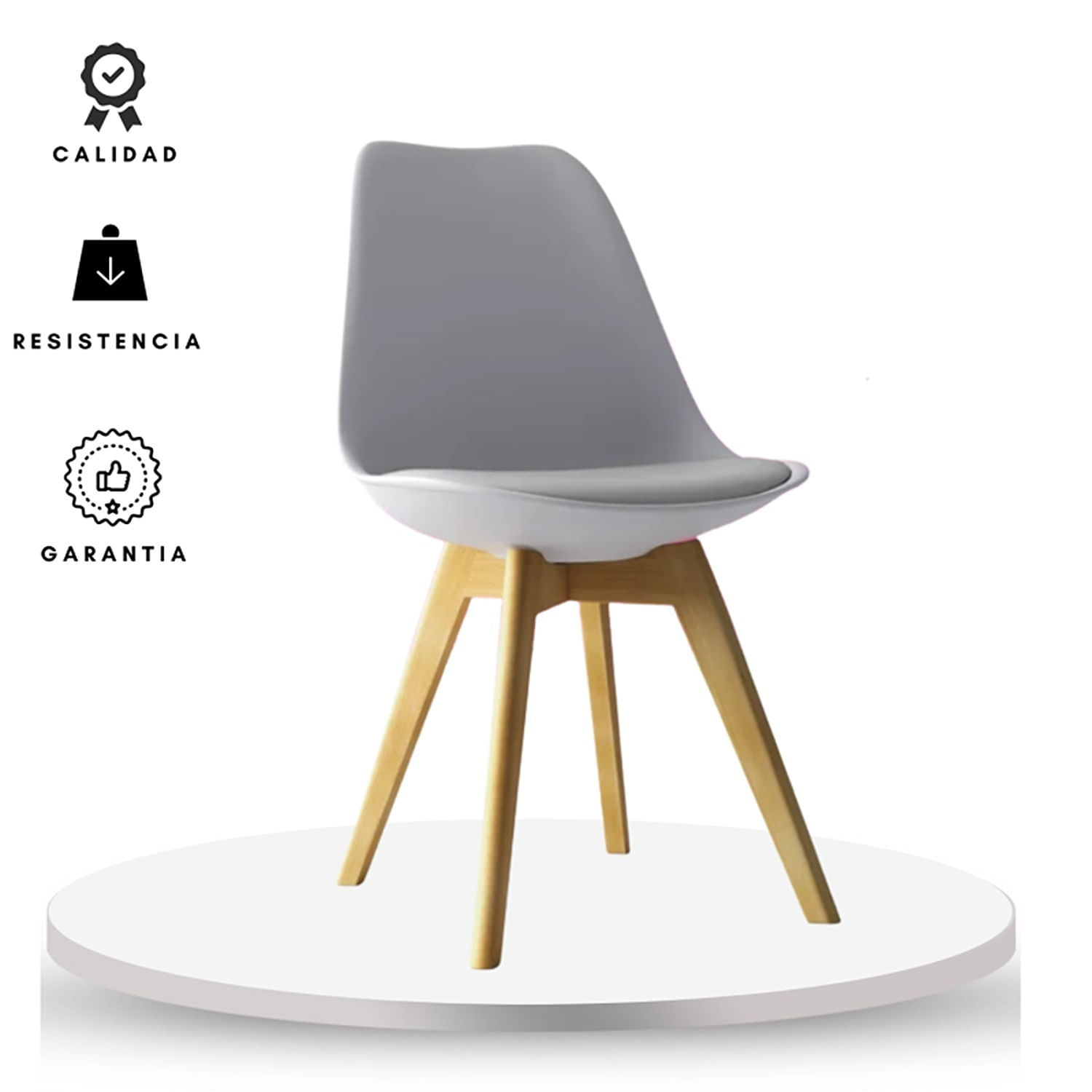 Silla Tapizada Milano Gris