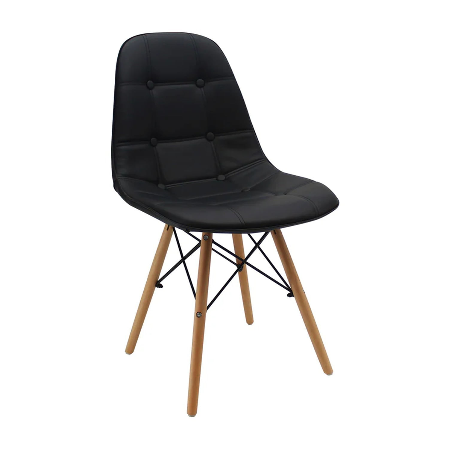 Silla Eames Botones Negro