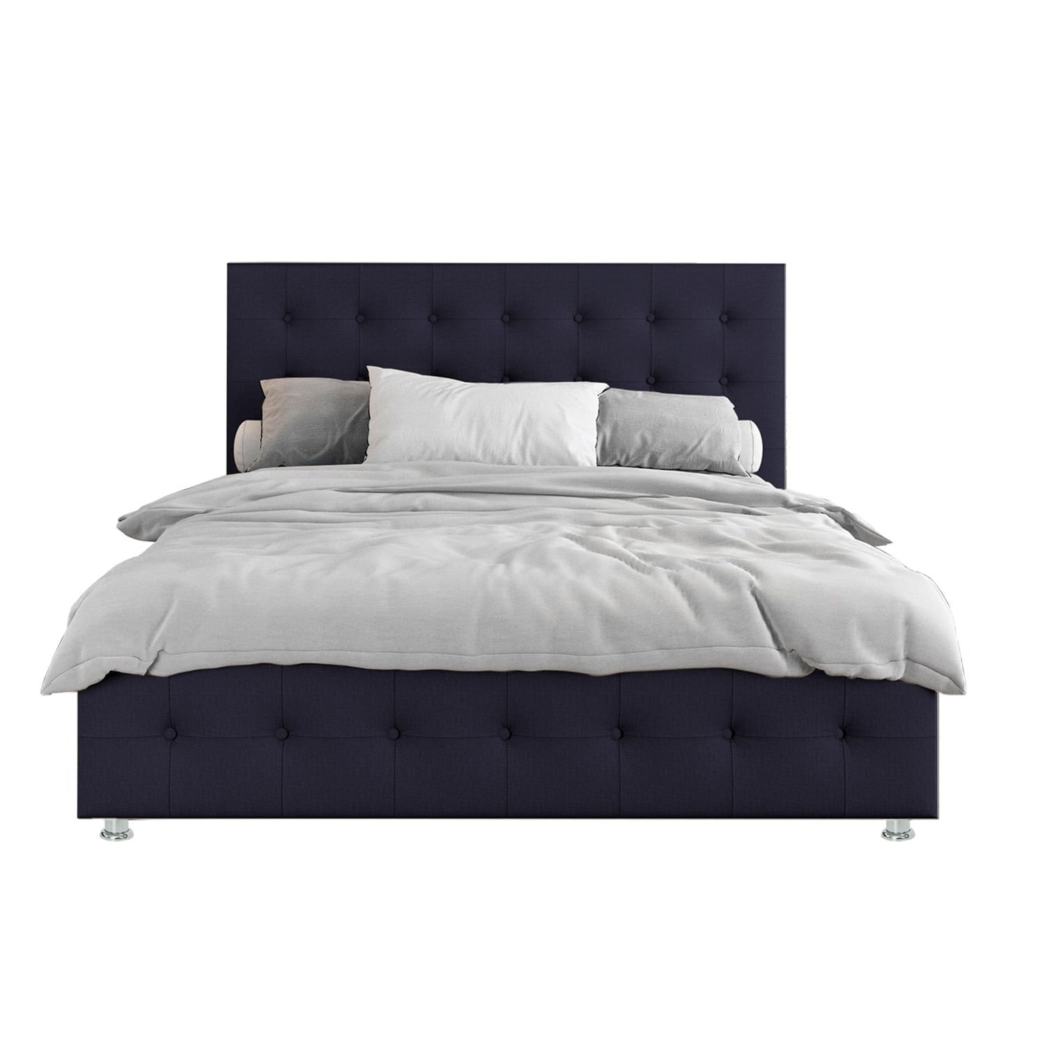 Base Cama Con Espaldar Doble Capital Azul