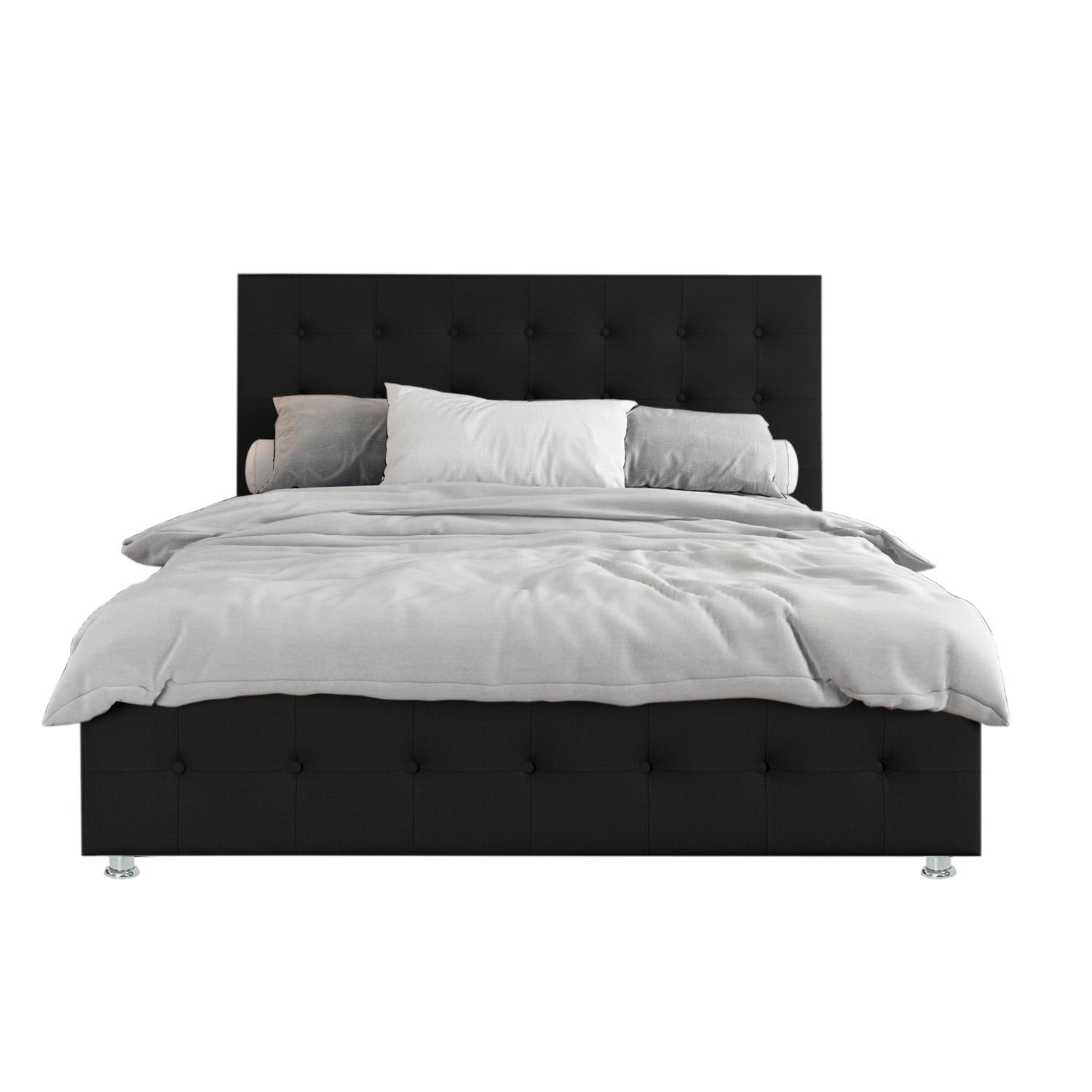 Base Cama Con Espaldar King Capital Negro