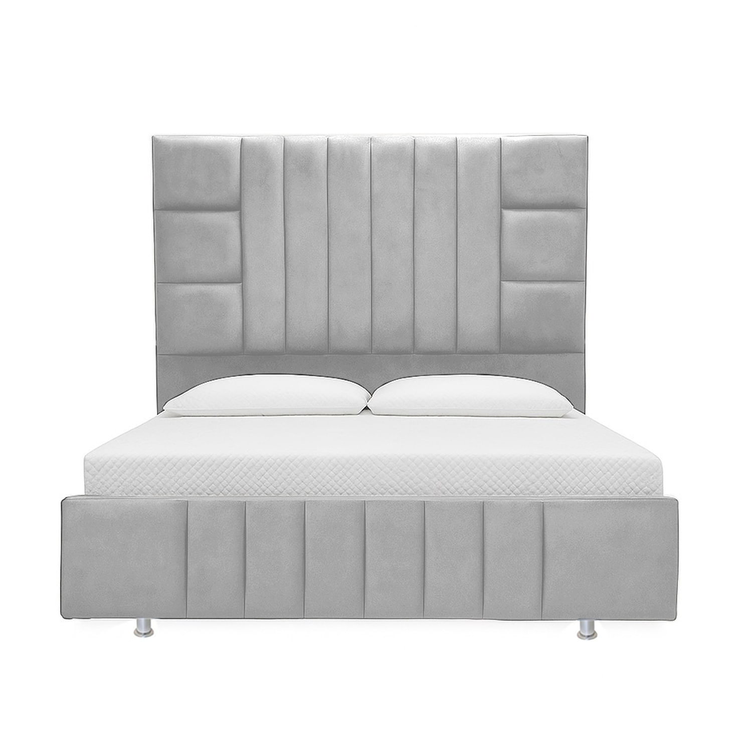 Cama Doble Fiora Gris Perla