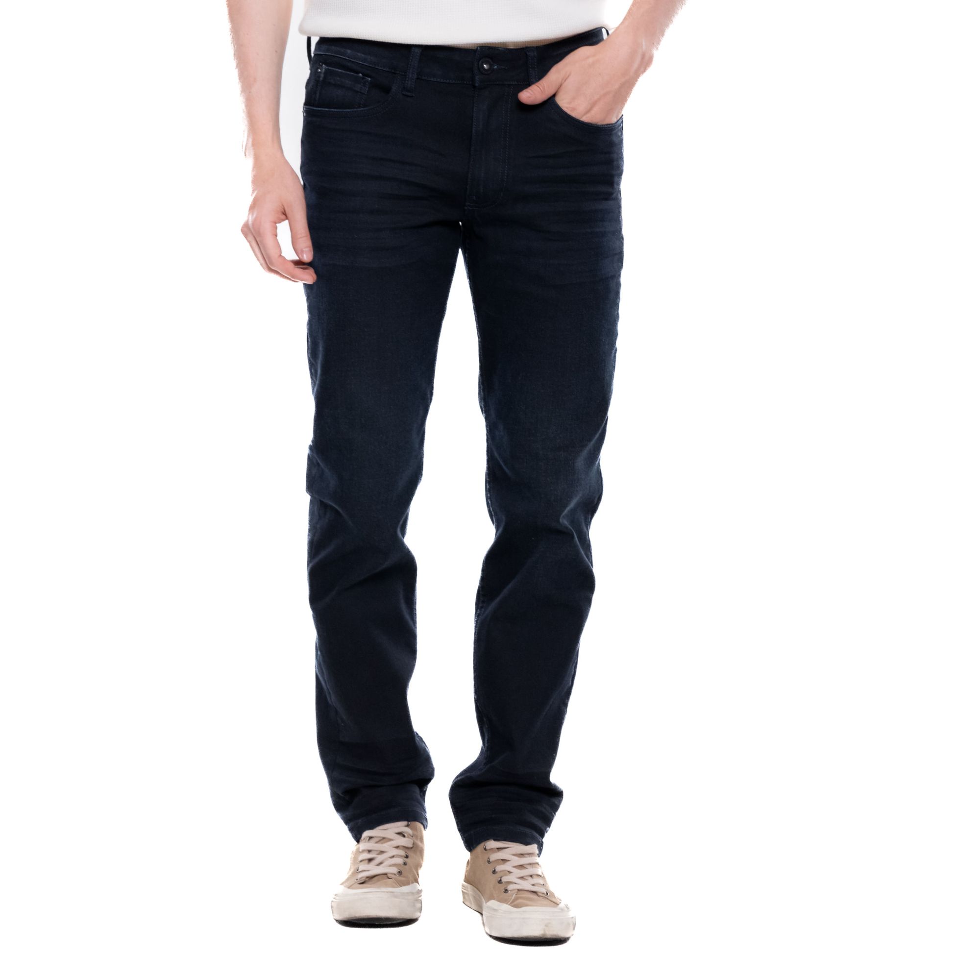 Brixton/Slim Fit Jeans Tono Oscuro Con Reservas En Costuras