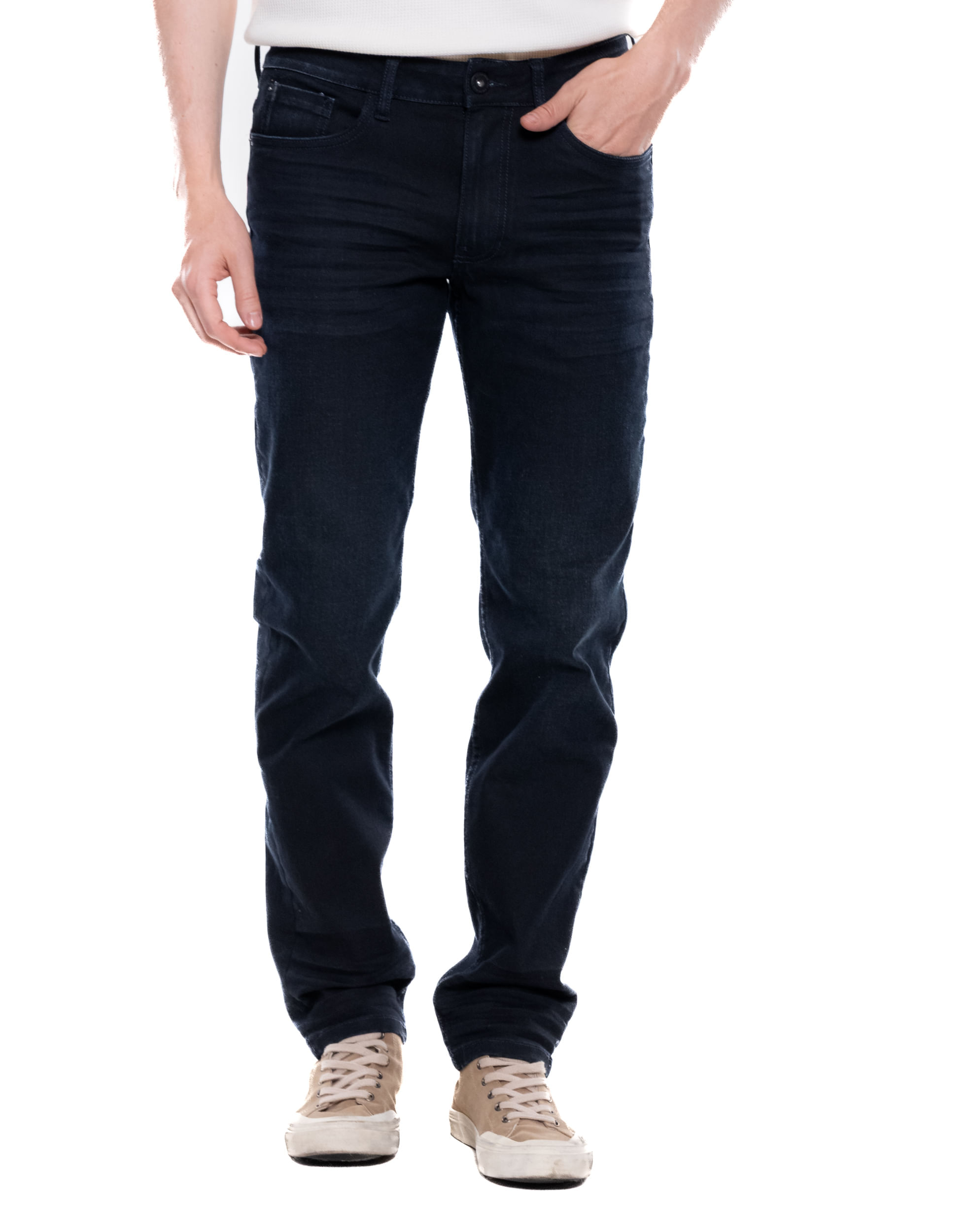 Brixton/Slim Fit Jeans Tono Oscuro Con Reservas En Costuras