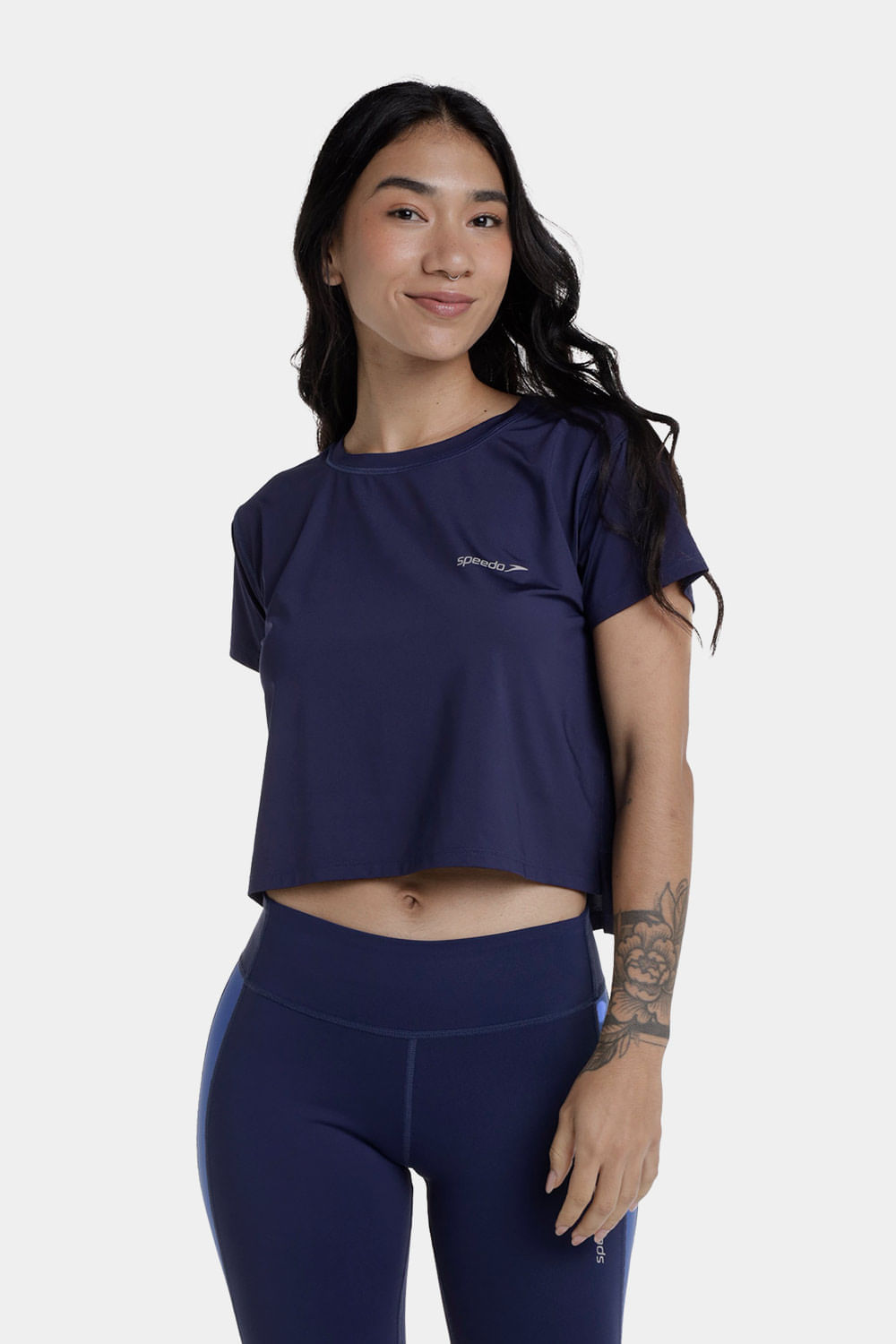 Crop Top Oversize Navy Glow Mujer