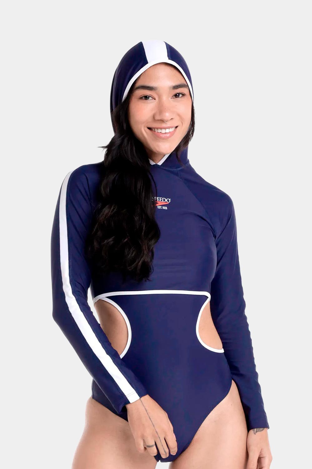 Hoodie Crop Top Peacot Block Jet Mujer