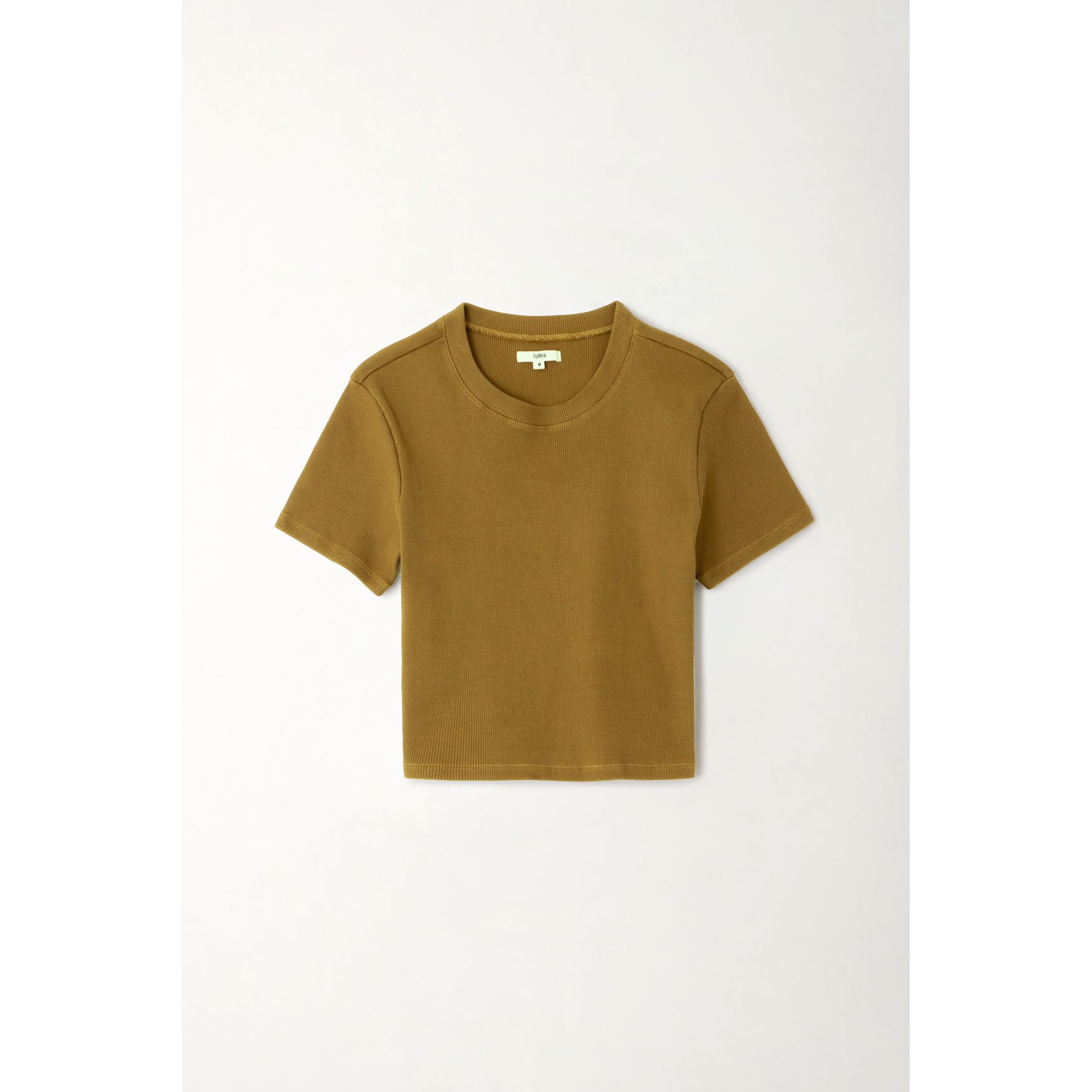 Camiseta crop manga corta verde para mujer