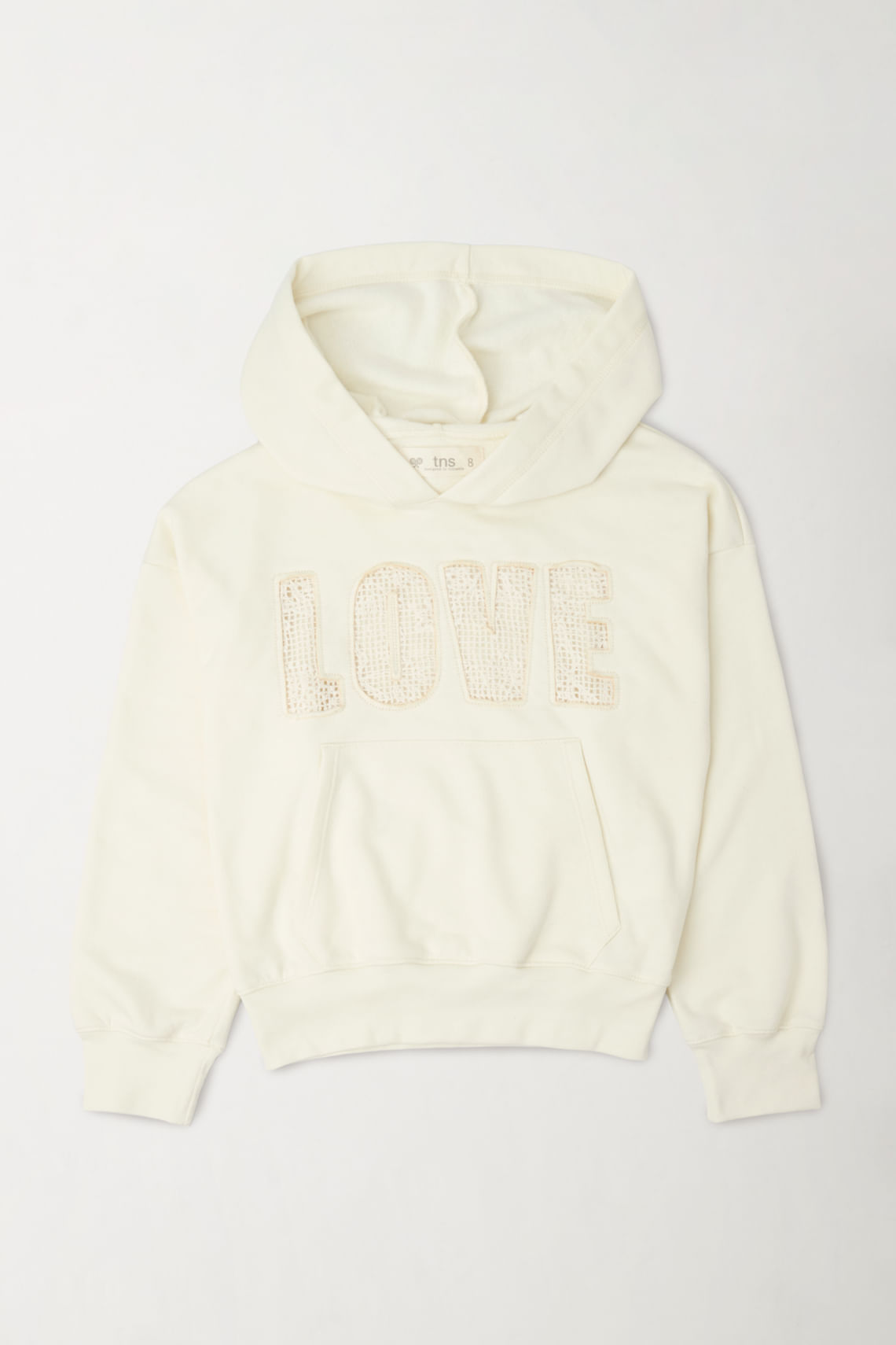 Buzo tipo Hoodie con detalle tejido en delantero para niña