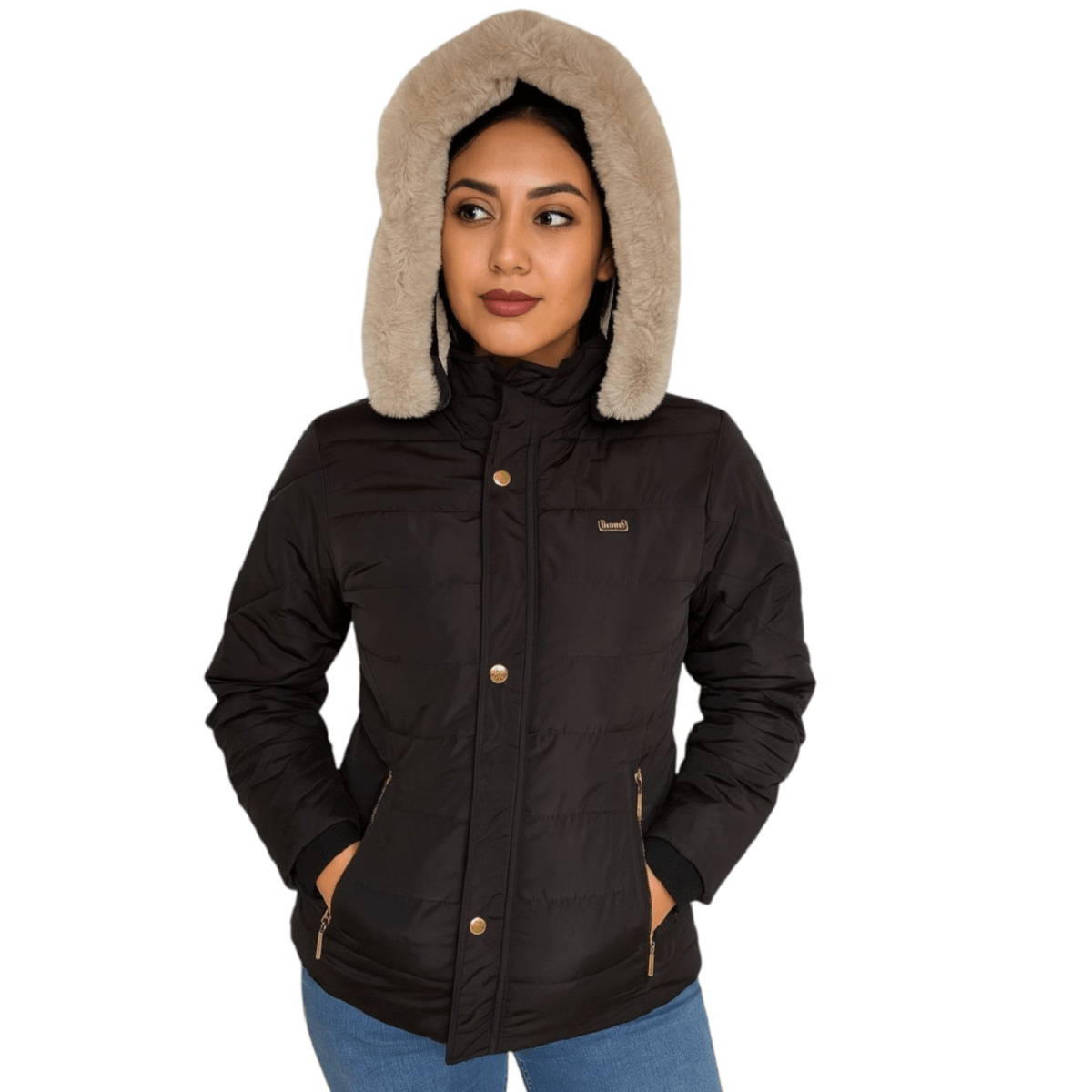 Chaqueta para Mujer GO Touch Magic con Capucha e Interior en Tela Ovejera Wendy Negro