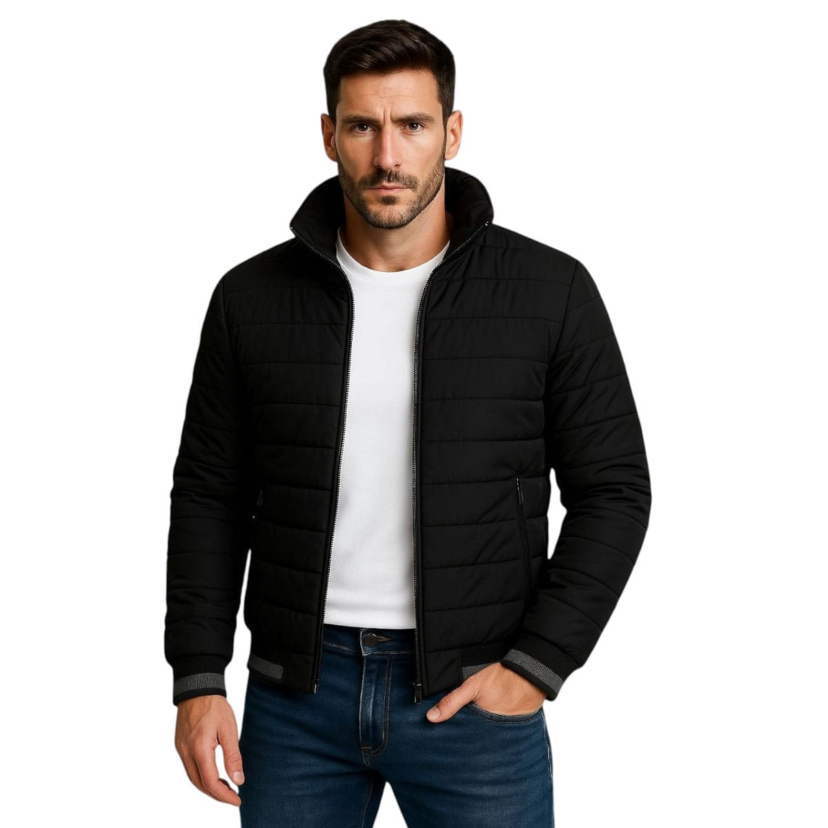 Chaqueta Impermeable GO Giache Para Hombre Con Capucha Removible Oslo Negra