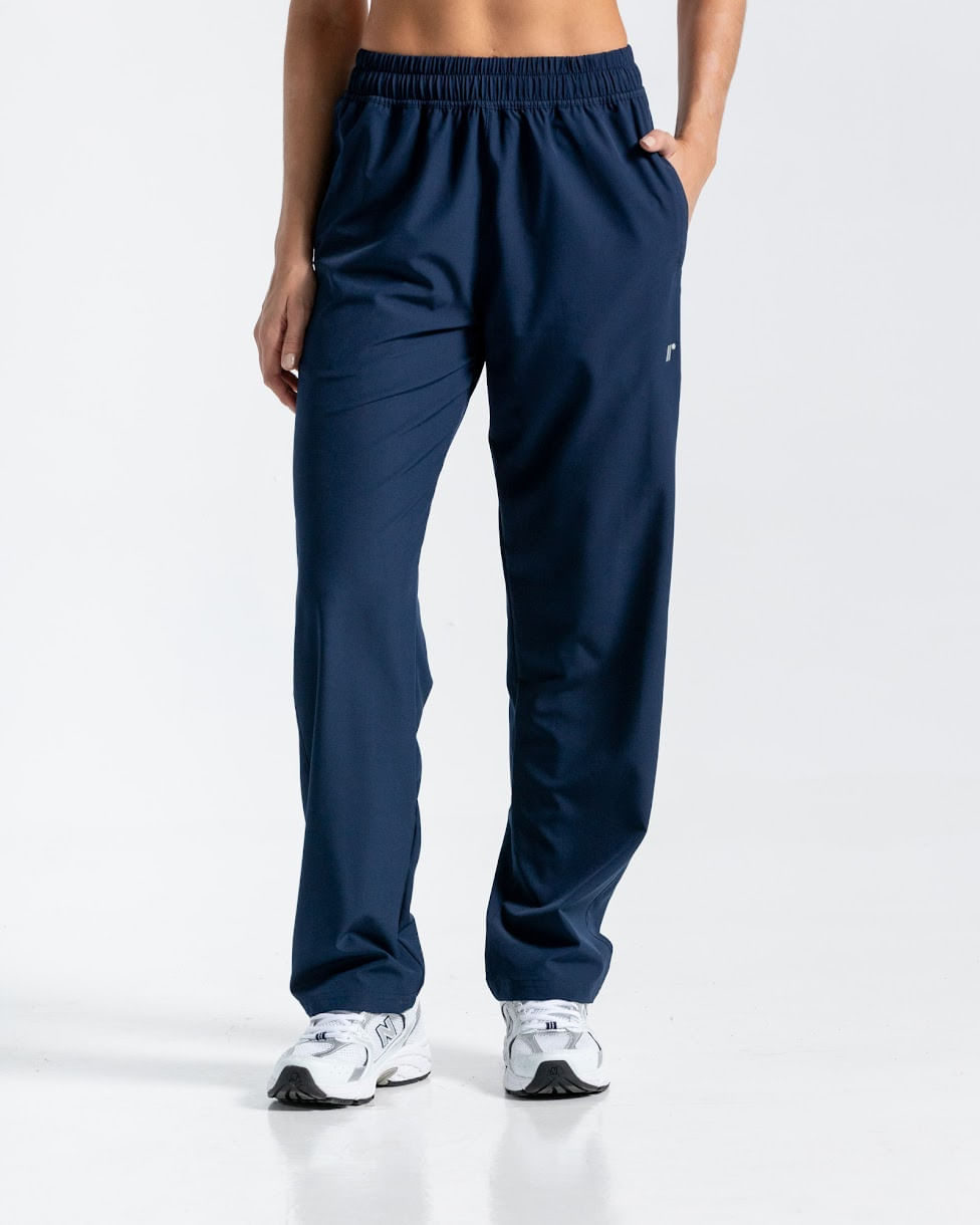 Pantalón Origen Bota Recta Deportivo, Color Azul Oscuro  Para Mujer