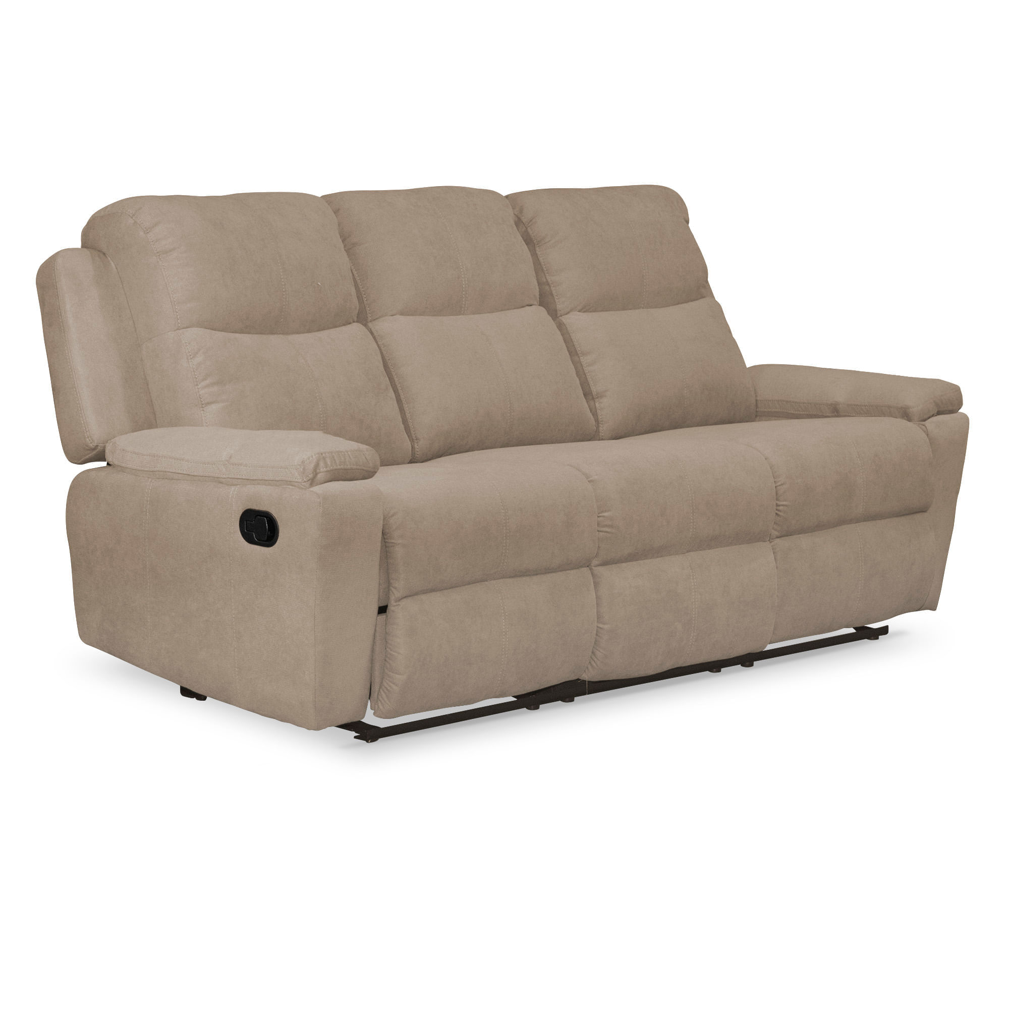 Sofá Reclinable Marsella Elite Living 210X95X100 3 Ptos Estático Tela Camel