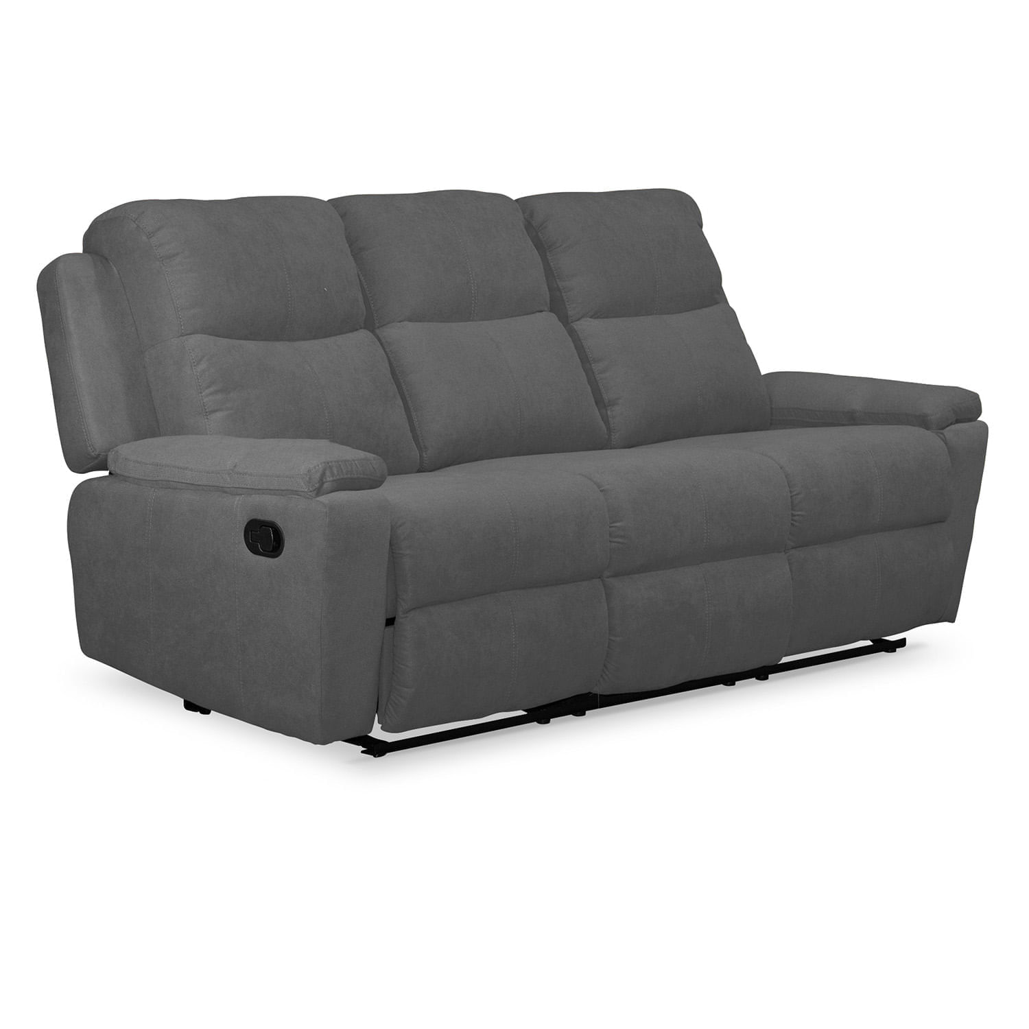 Sofá Reclinable Marsella Elite Living 210X95X100 3 Ptos Estático Tela Gris Plomo