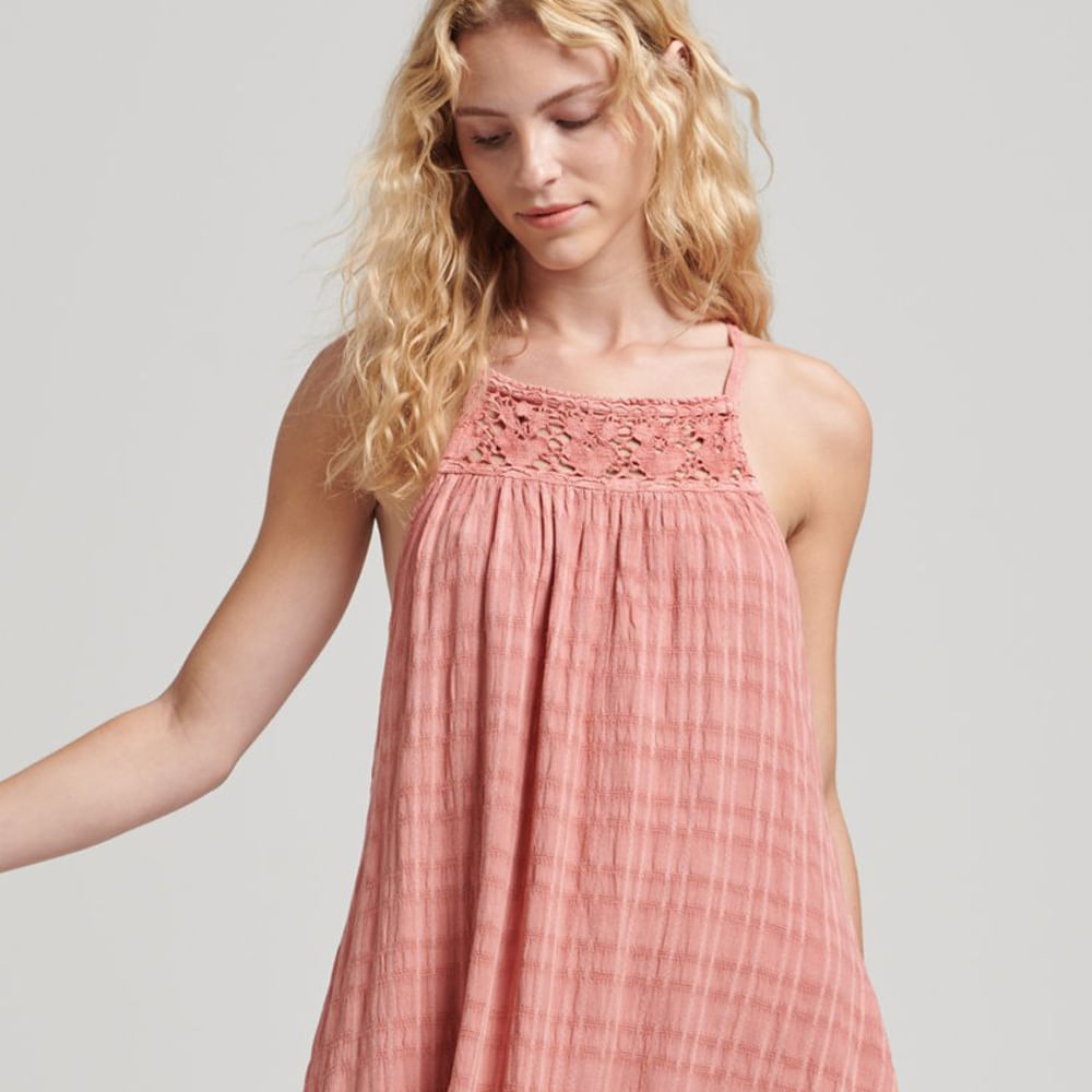 Vestido Medio Para Mujer Vintage Long Halter Cami Superdry