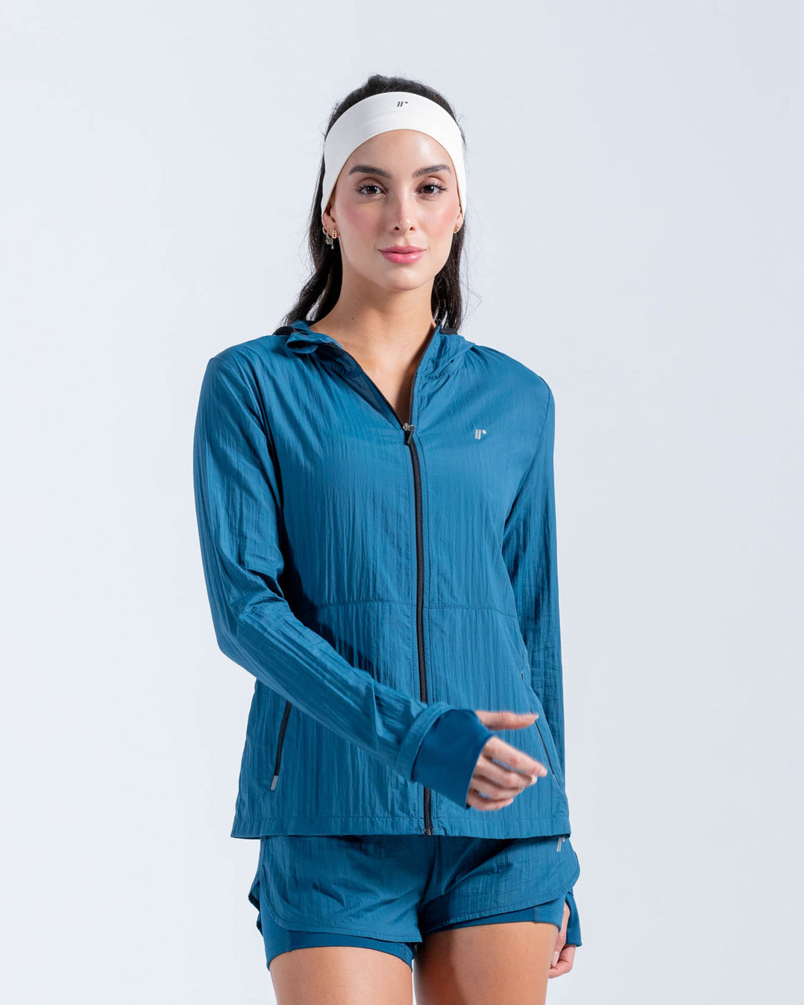Chaqueta Brisa Rompeviento Ultra Liviana,  Color Petroleo Para Mujer