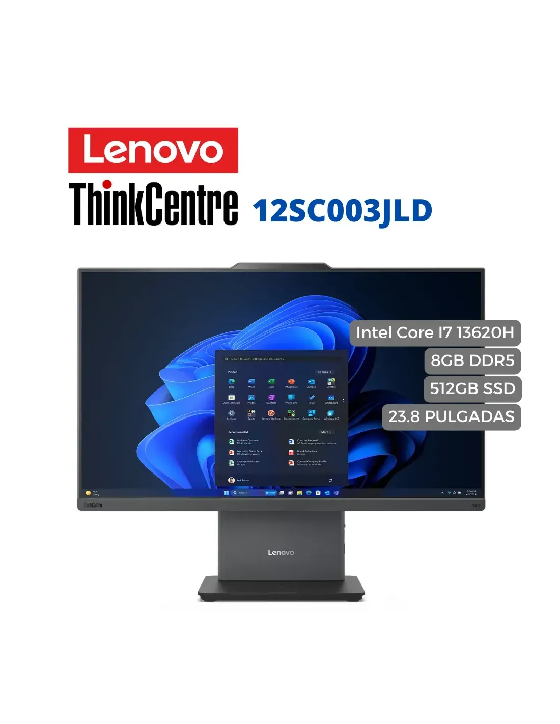 Computador Lenovo Todo en uno ThinkCentre Intel Core I7 13620, 8GB DDR5, 512GB SSD, 23.8"