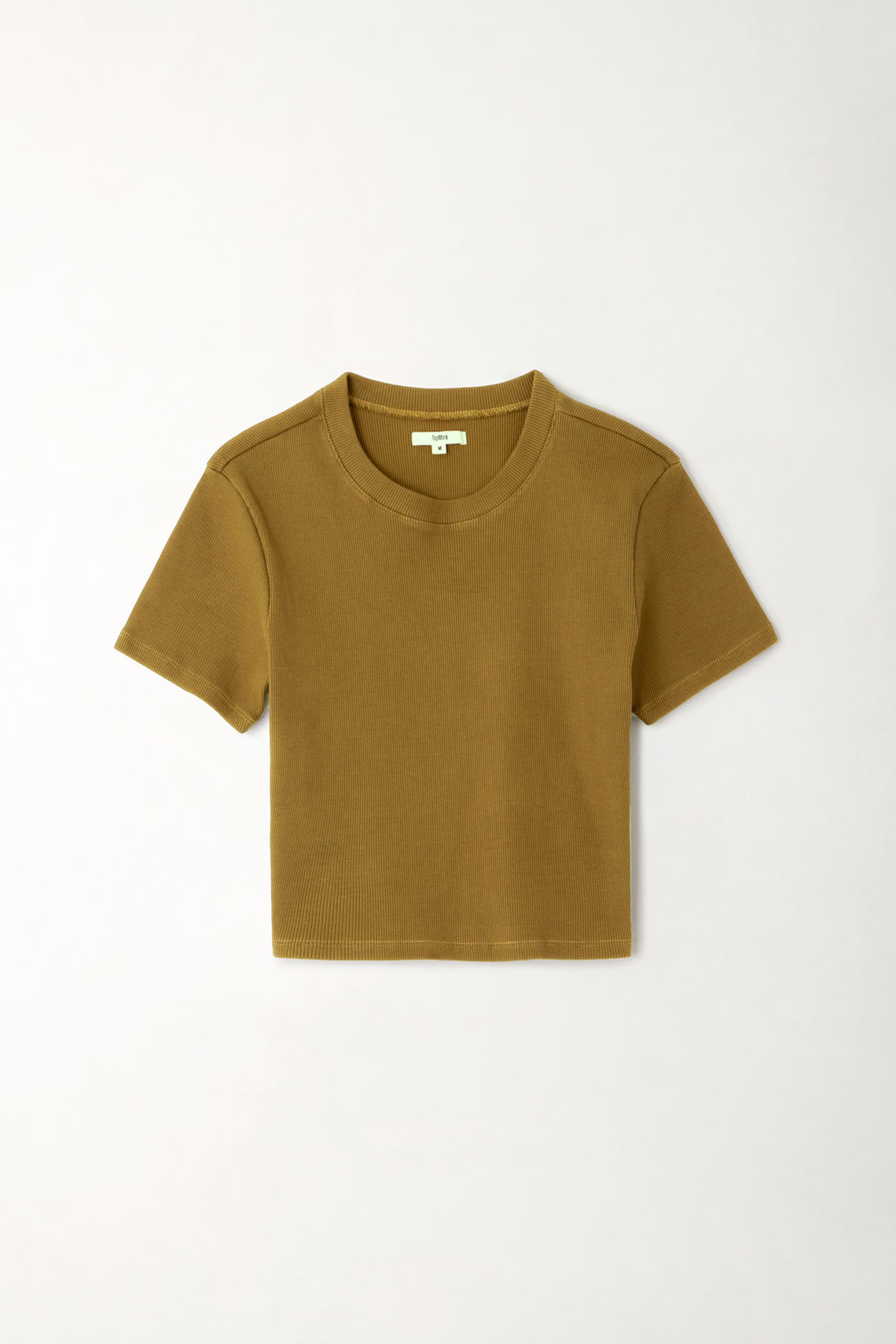Camiseta crop manga corta verde para mujer
