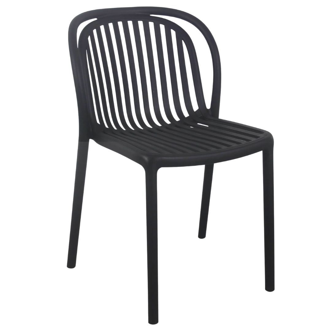 Silla Comedor Padua Negra Silla Exterior Apilable Resistente