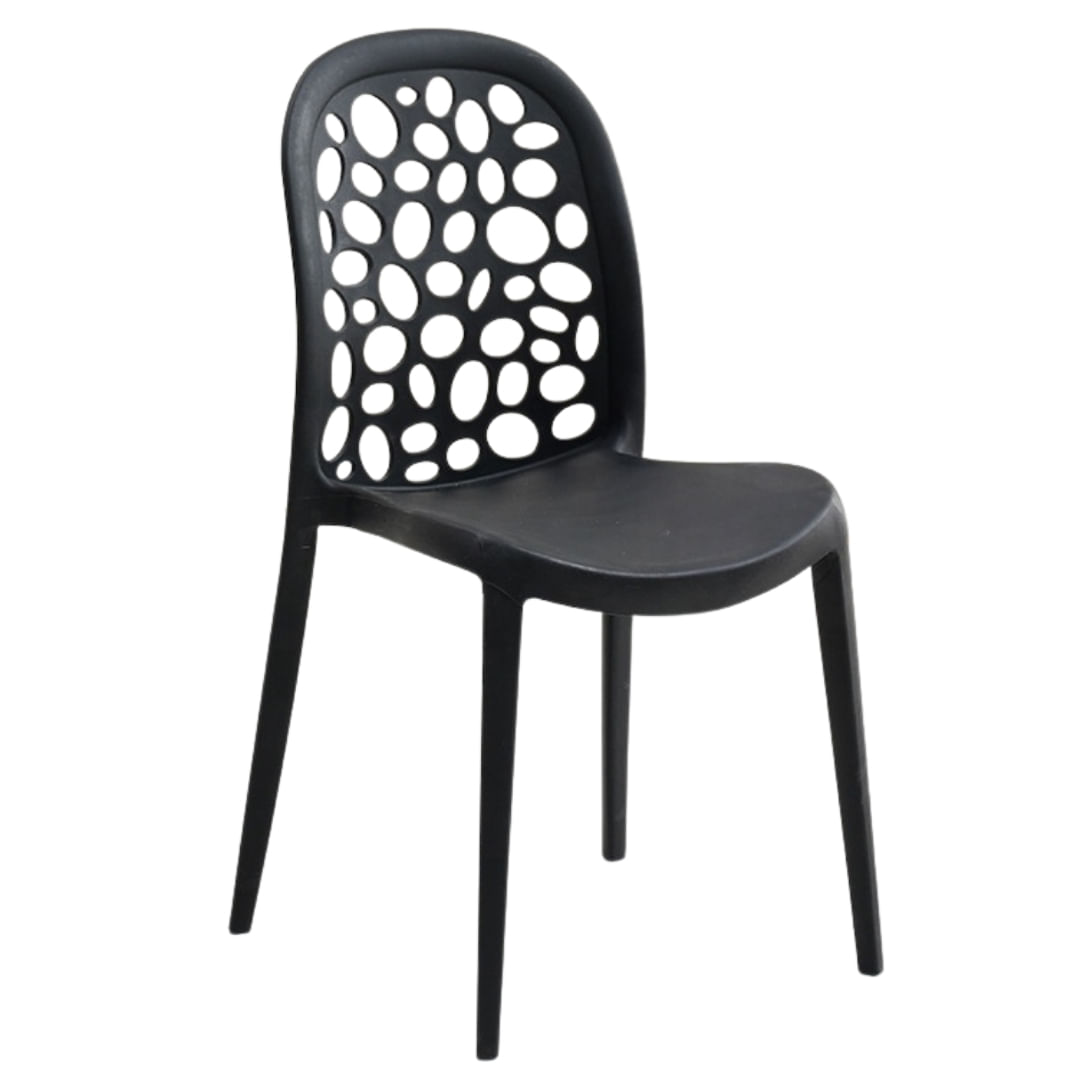 Silla Comedor Siena Negra Sillas Exterior Apilable Resistente