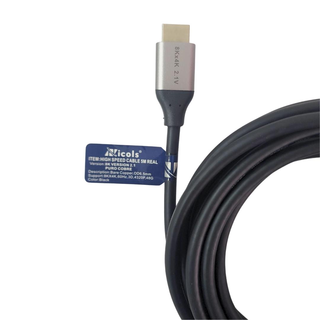 Cable HDMI a HDMI 8K 60HZ 5 metros V2.1 Nicols