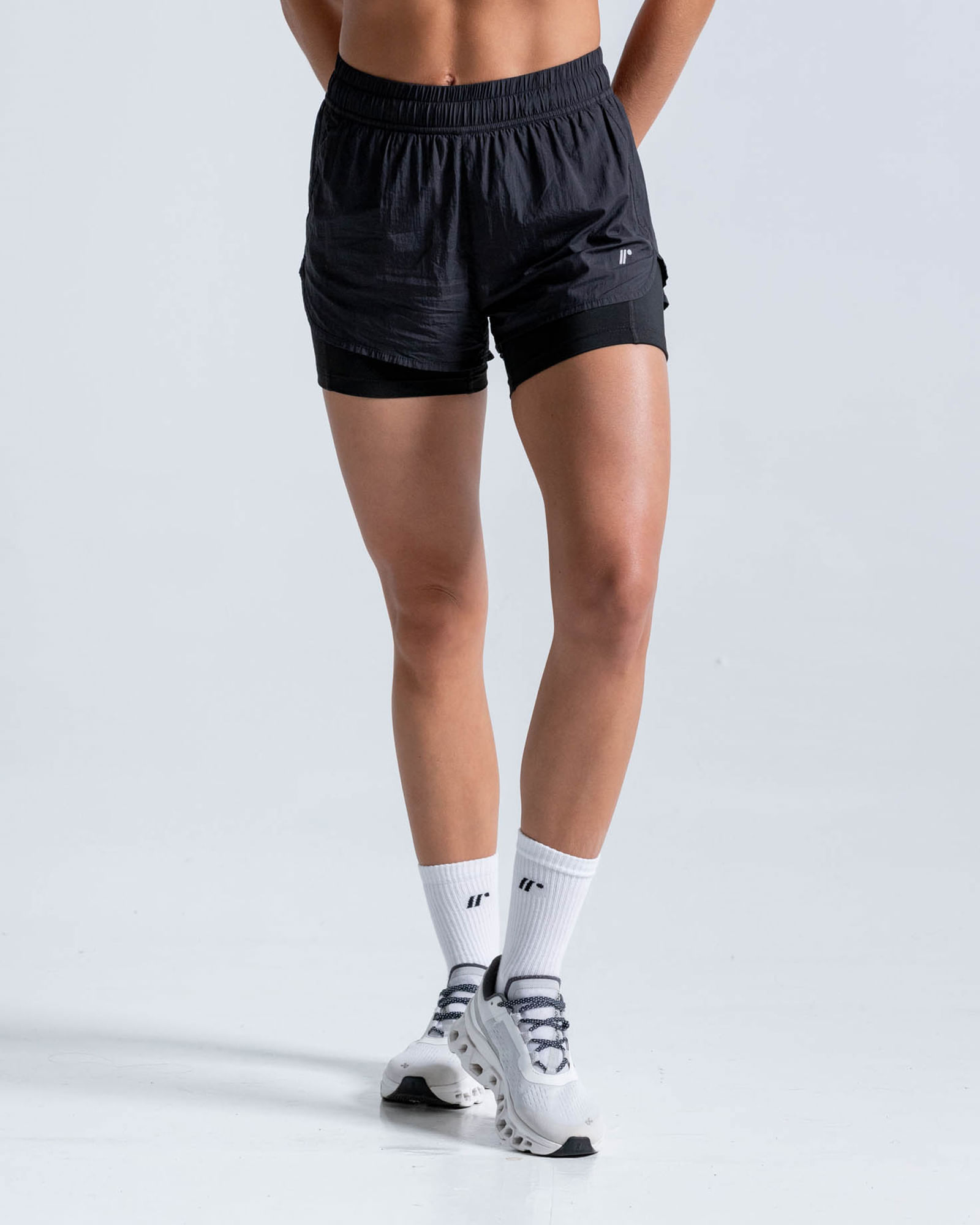 Short Running Brisa Ultra Liviano,  Color Negro  Para Mujer