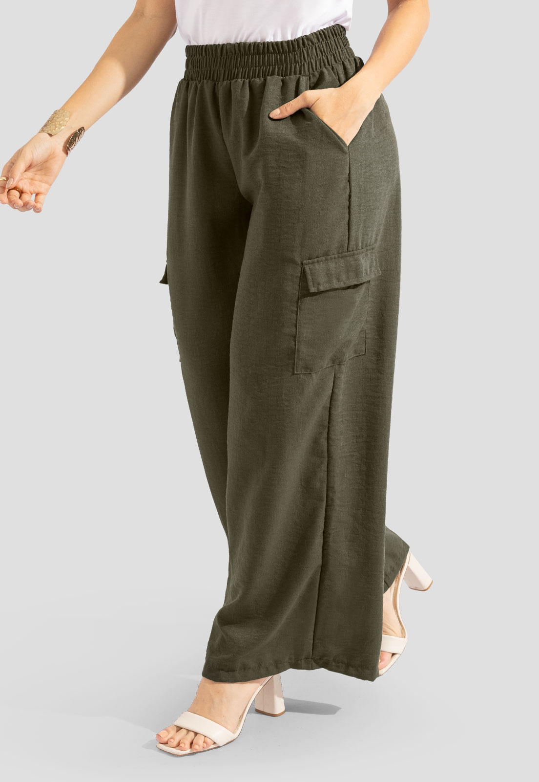 Pantalón Mujer Verde Militar Mp 112324