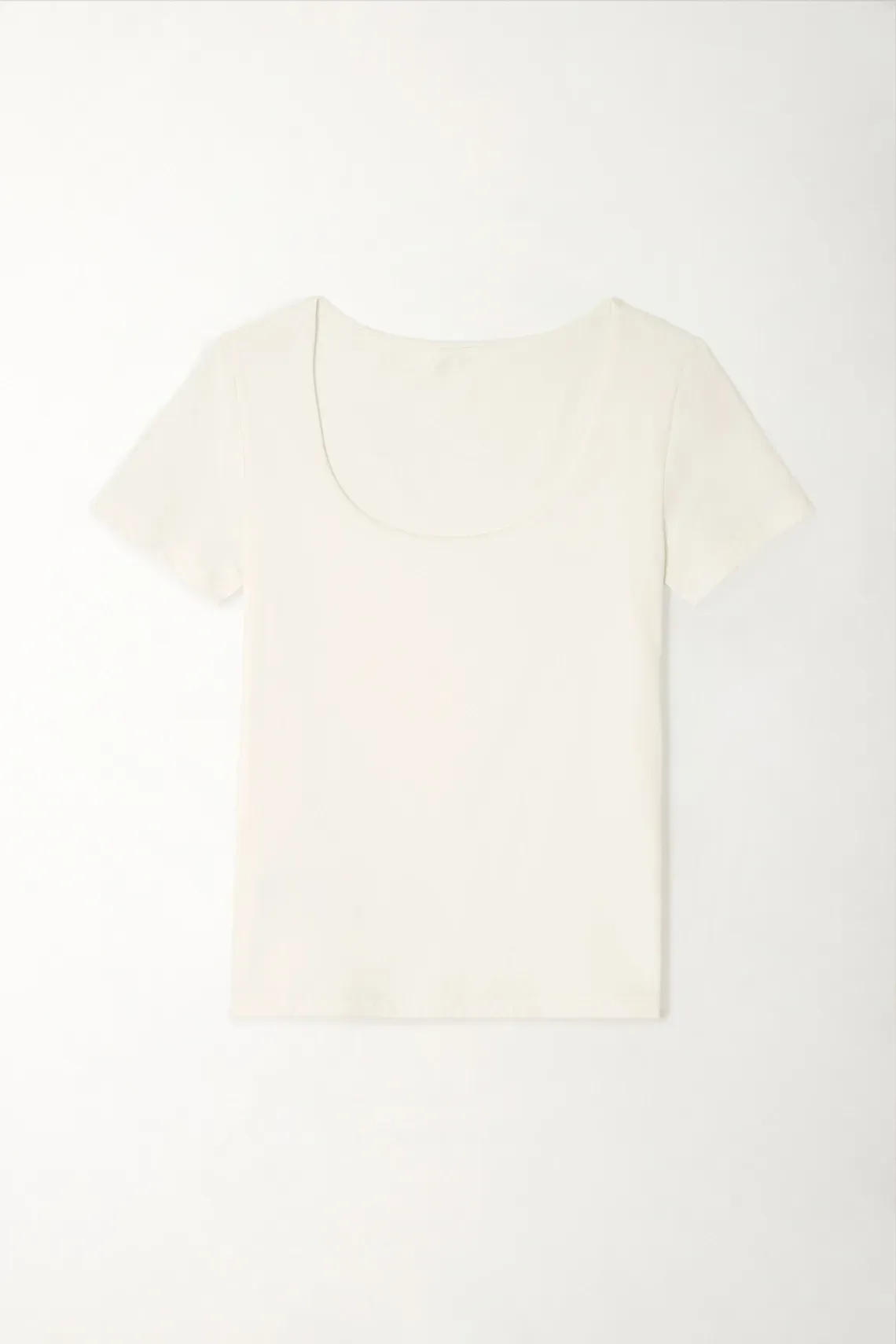 Camiseta básica manga corta blanca para mujer