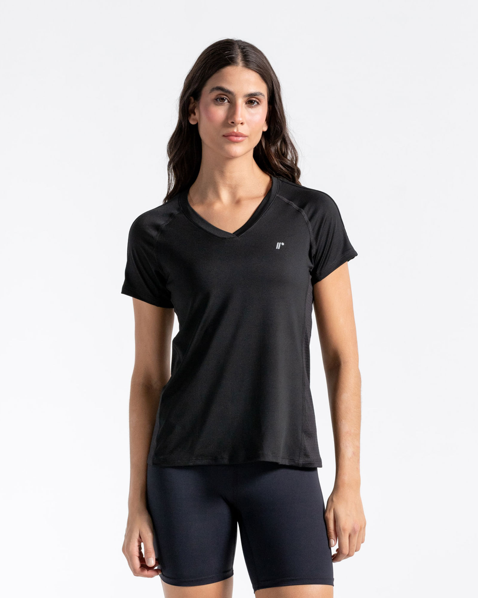 Camiseta Deportiva Origen Manga Corta, Color Negro Para Mujer