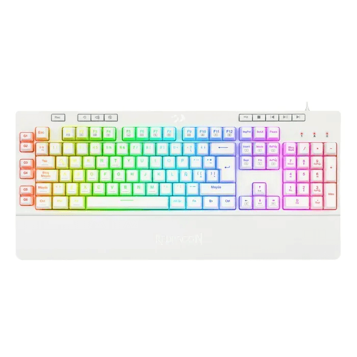Teclado Redragon Shiva White K512w-Rgb Membrana Keyboard