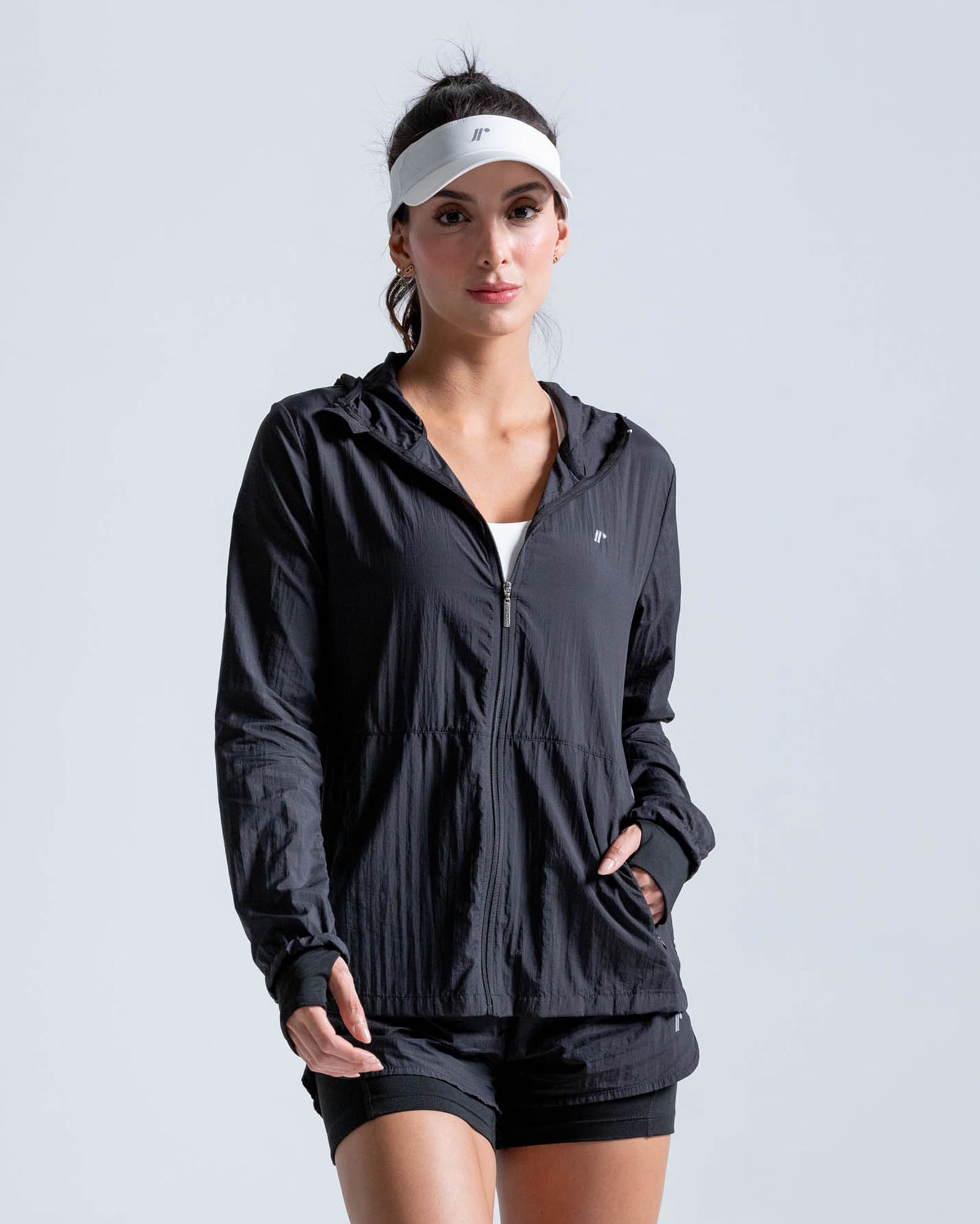 Chaqueta Brisa Rompeviento Ultra Liviana, Color Negro  Para Mujer