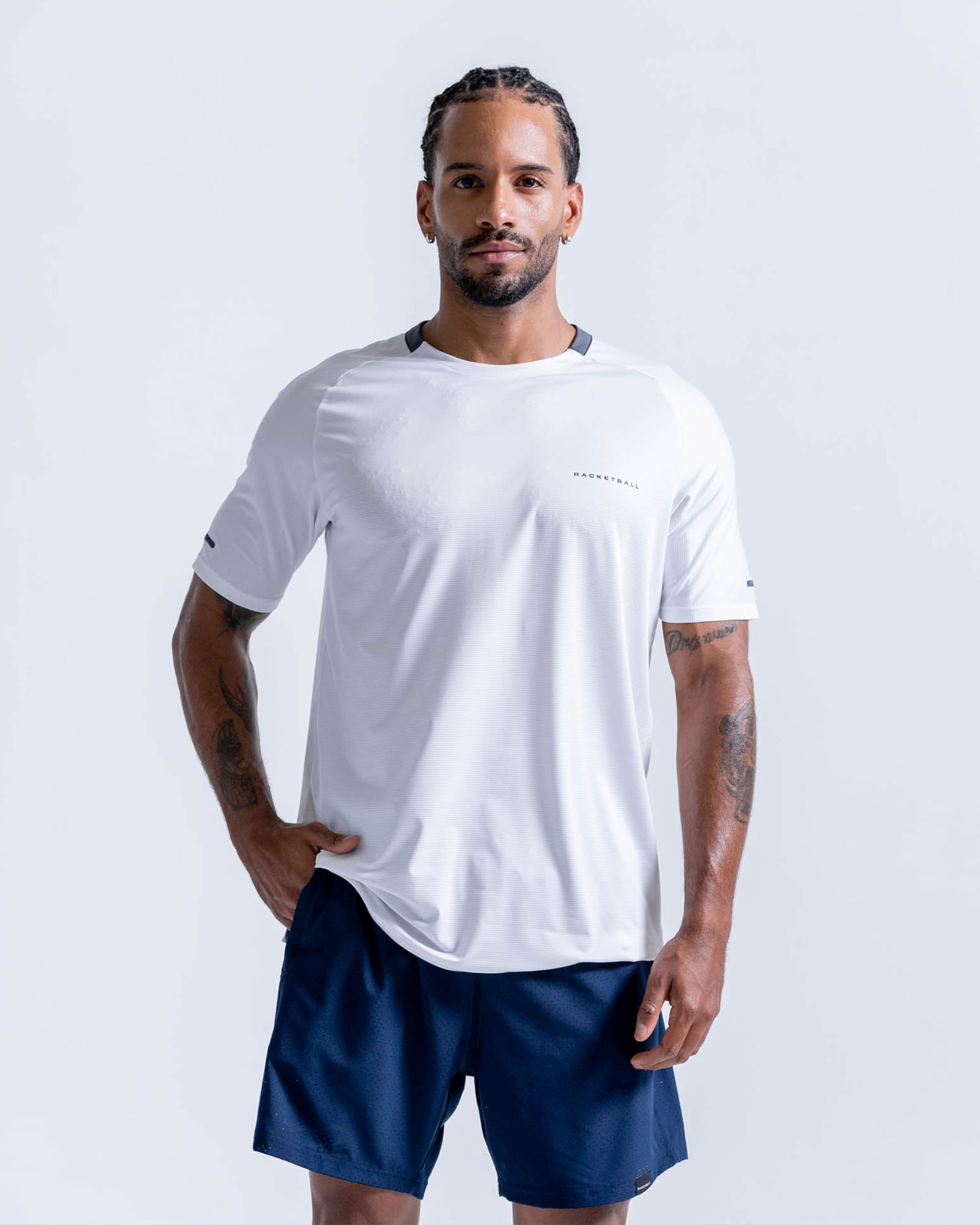 Camiseta Deportiva Con Aberturas,  Color Blanco Para Hombre