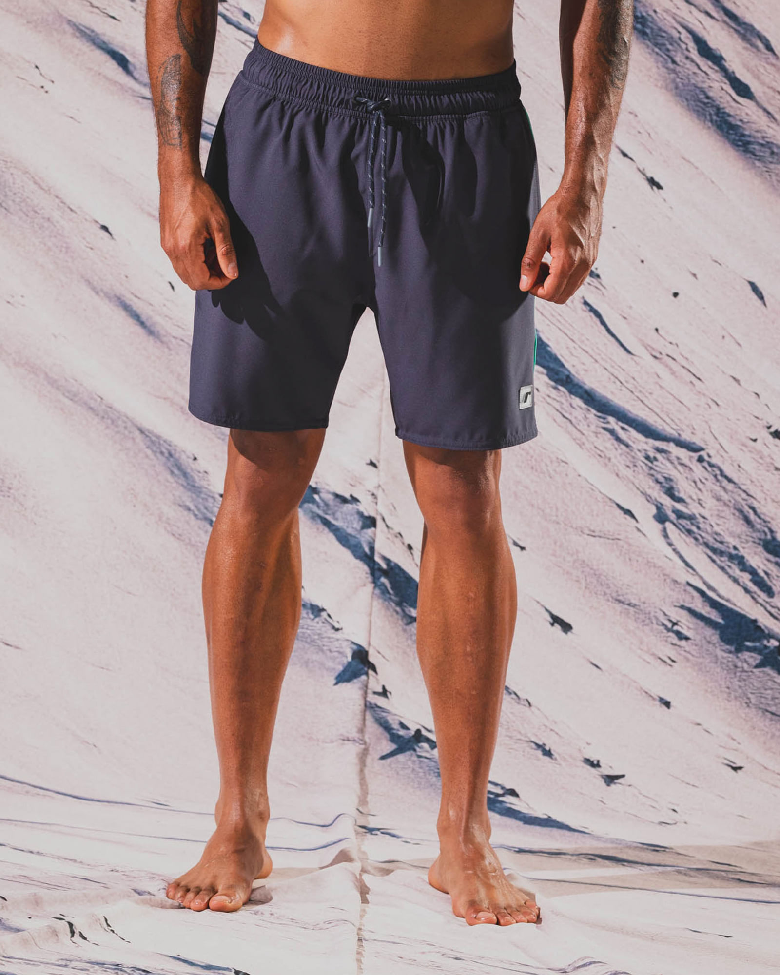Pantaloneta De Playa,  Color Gris Oscuro  Para Hombre