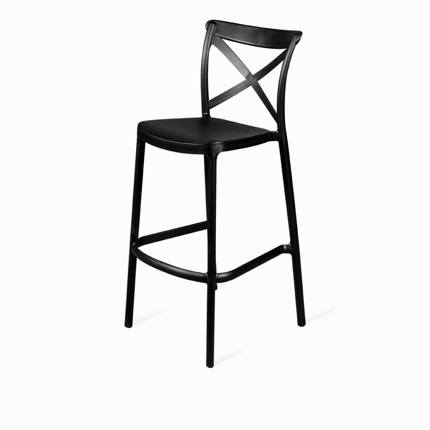 Silla X negra bar en plástico