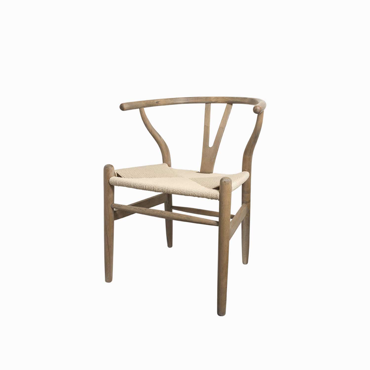 Silla beige con madera V