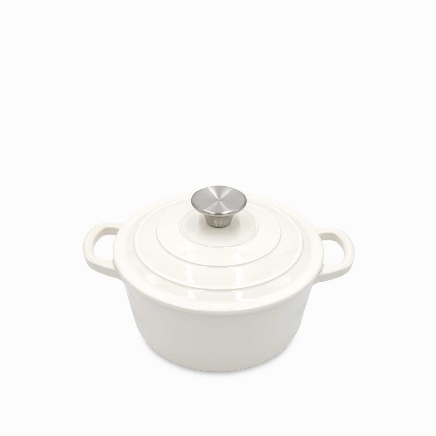 Olla blanca en hierro fundido 20cm