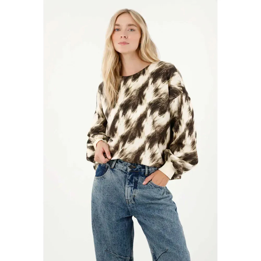 Buzo estampado silueta oversize para mujer