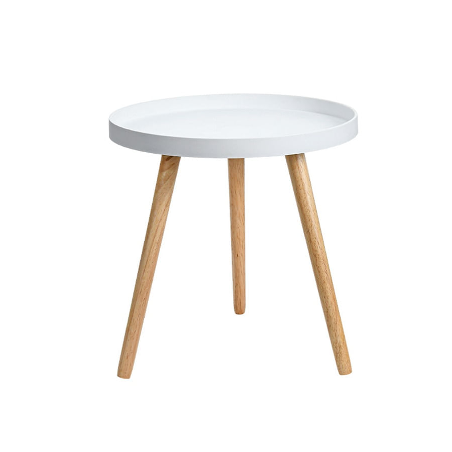 Mesa Auxiliar Pequeña Redonda 49x44cm Blanca