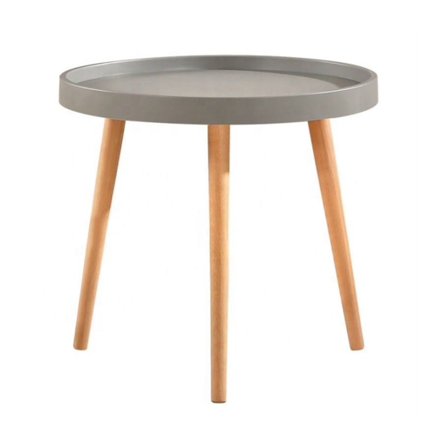 Mesa Auxiliar Pequeña Redonda 49x44cm Gris