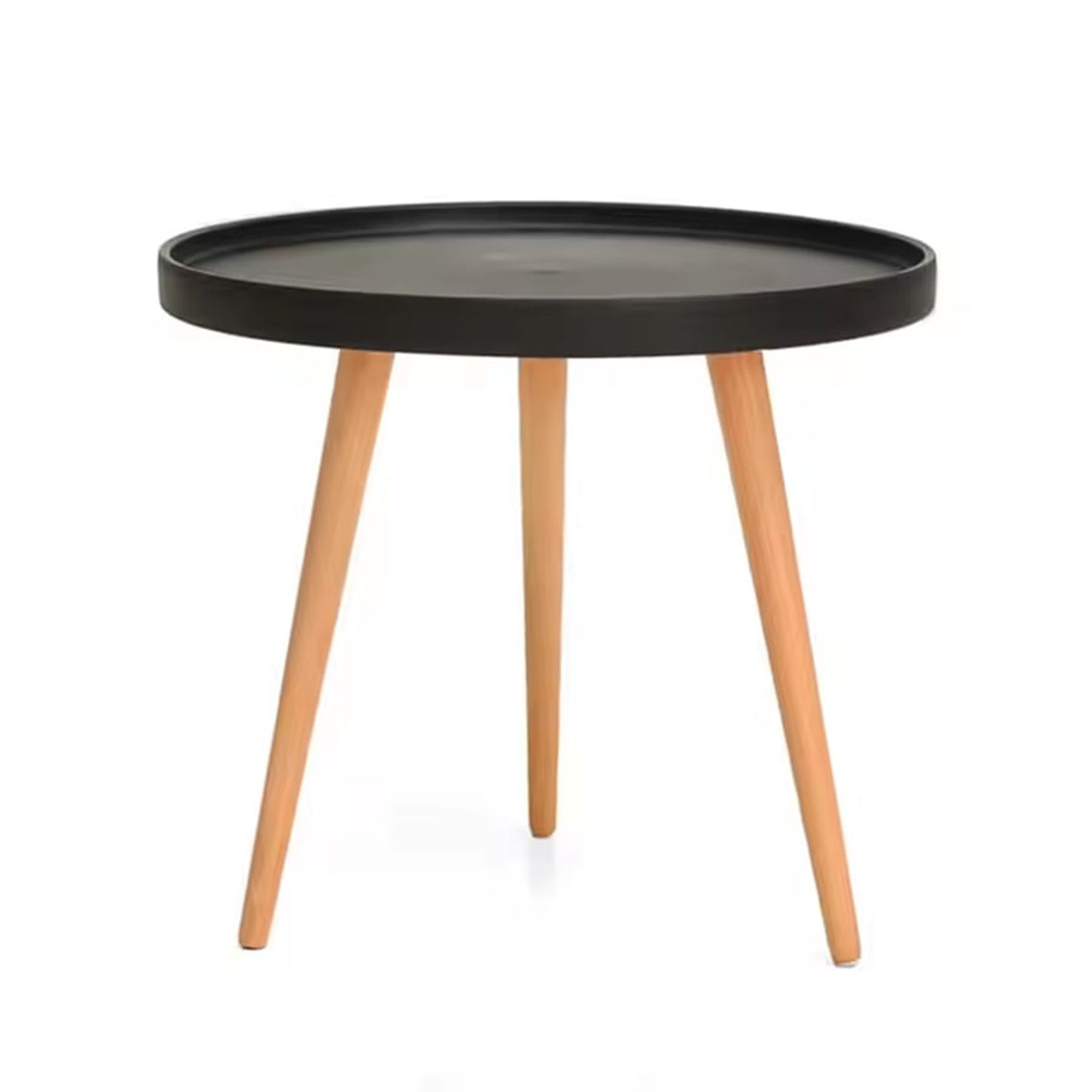 Mesa Auxiliar Pequeña Redonda 49x44cm Negra
