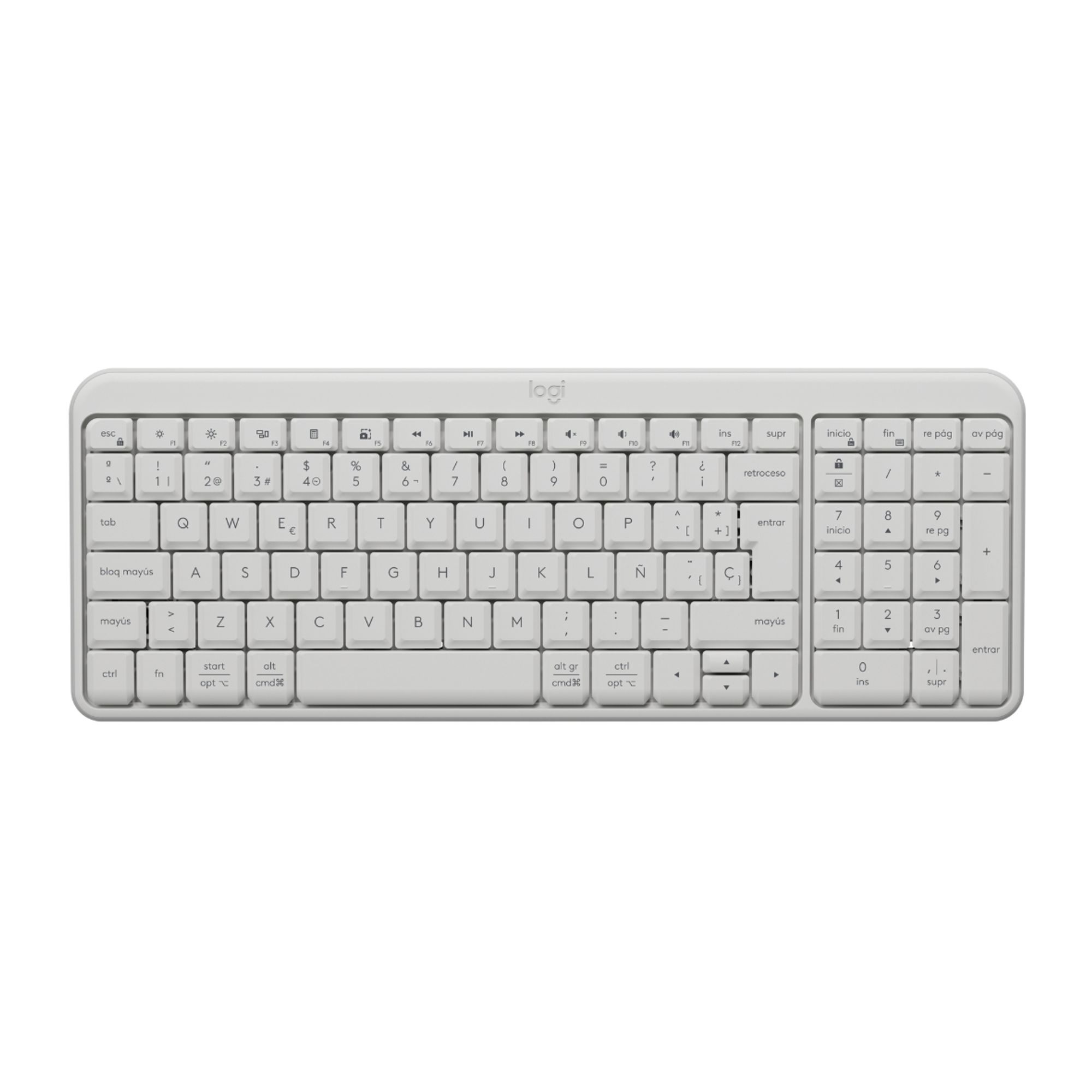 Teclado Bluetooth Inalámbrico Logitech K250 Compacto Blanco